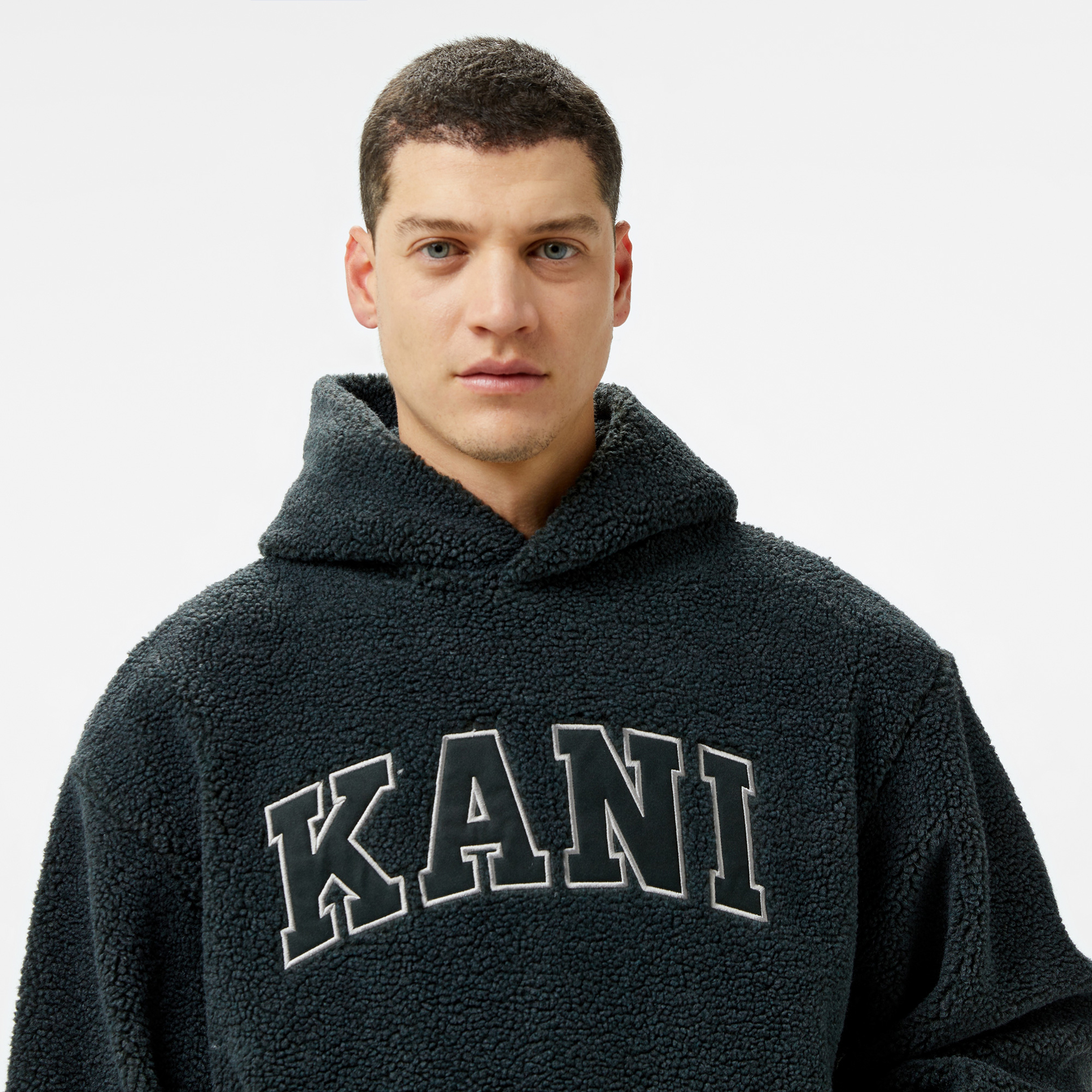 Karl Kani Serif Teddy Erkek Gri Sweatshirt