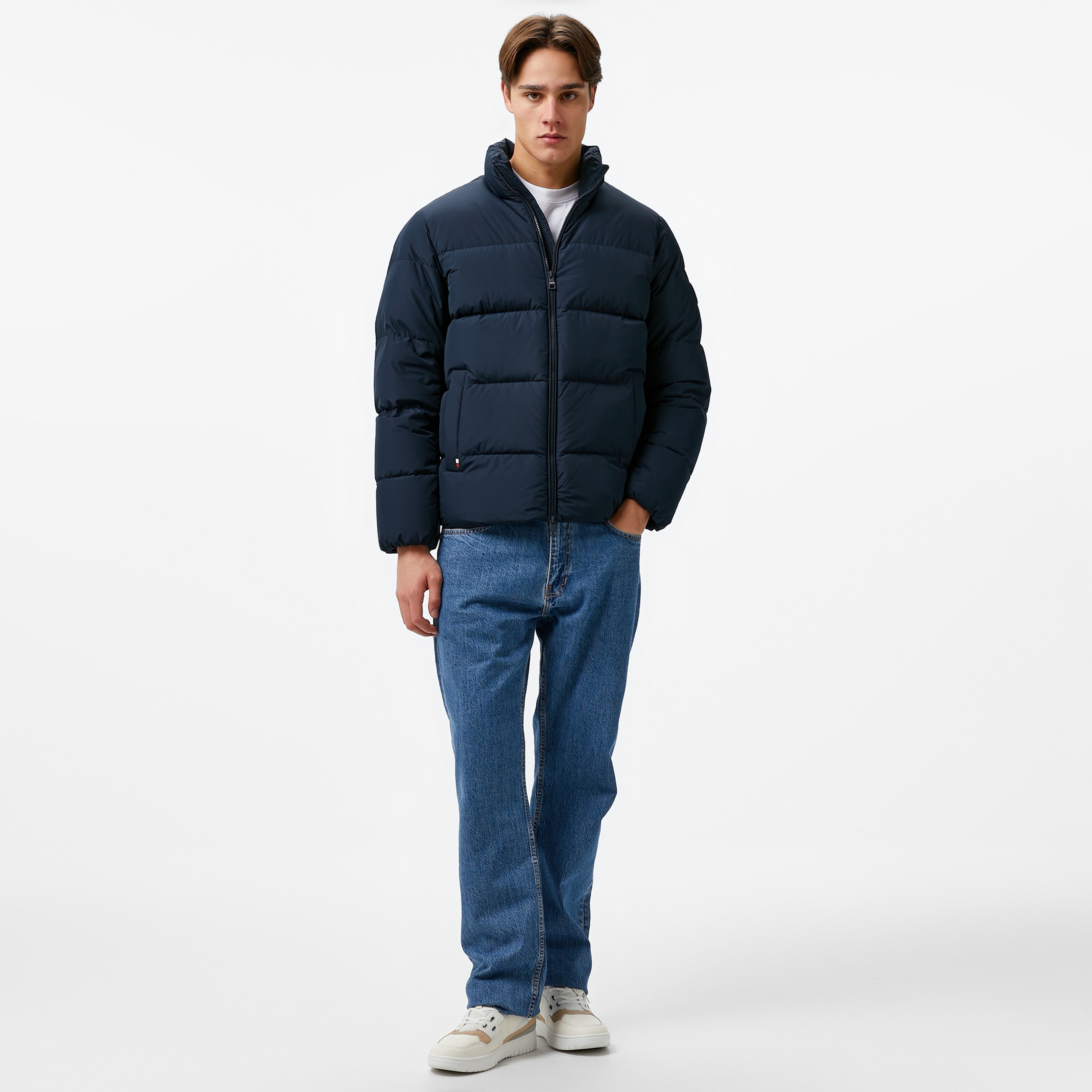 Tommy Hilfiger Down Puffer Erkek Mavi Mont
