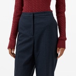 Tommy Hilfiger Flannel Slim Straight Kadın Mavi Pantolon