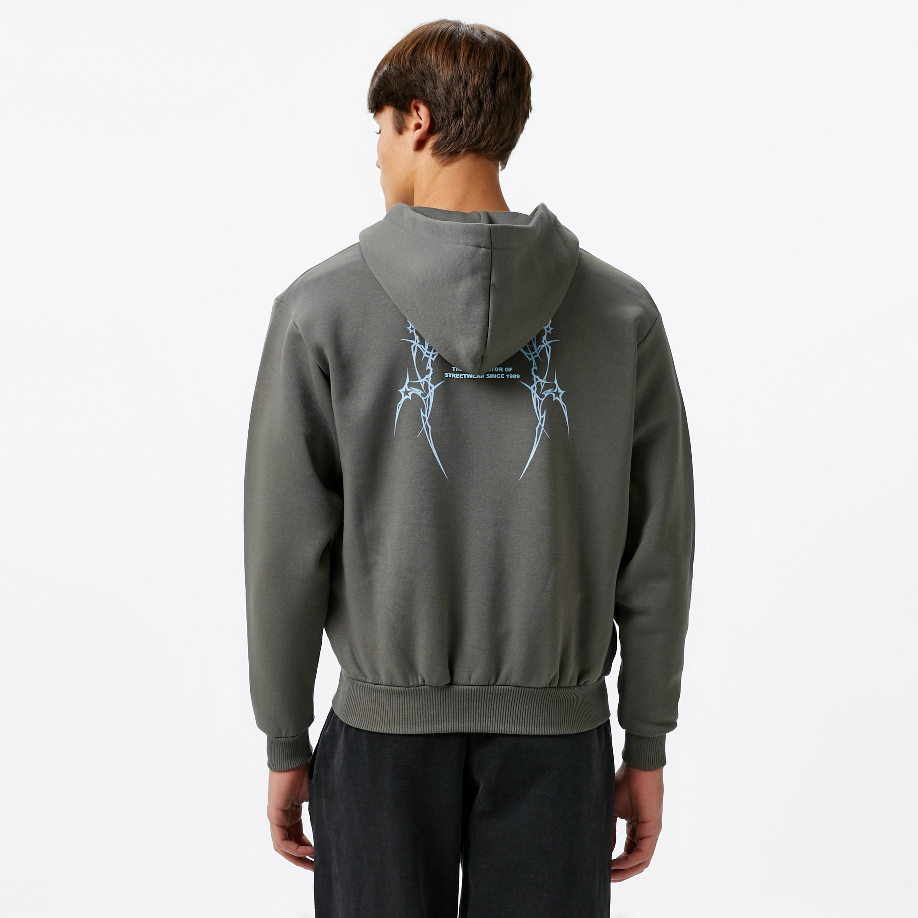 Karl Kani Small Signature Tribal Os Full Zip Erkek Gri Sweatshirt