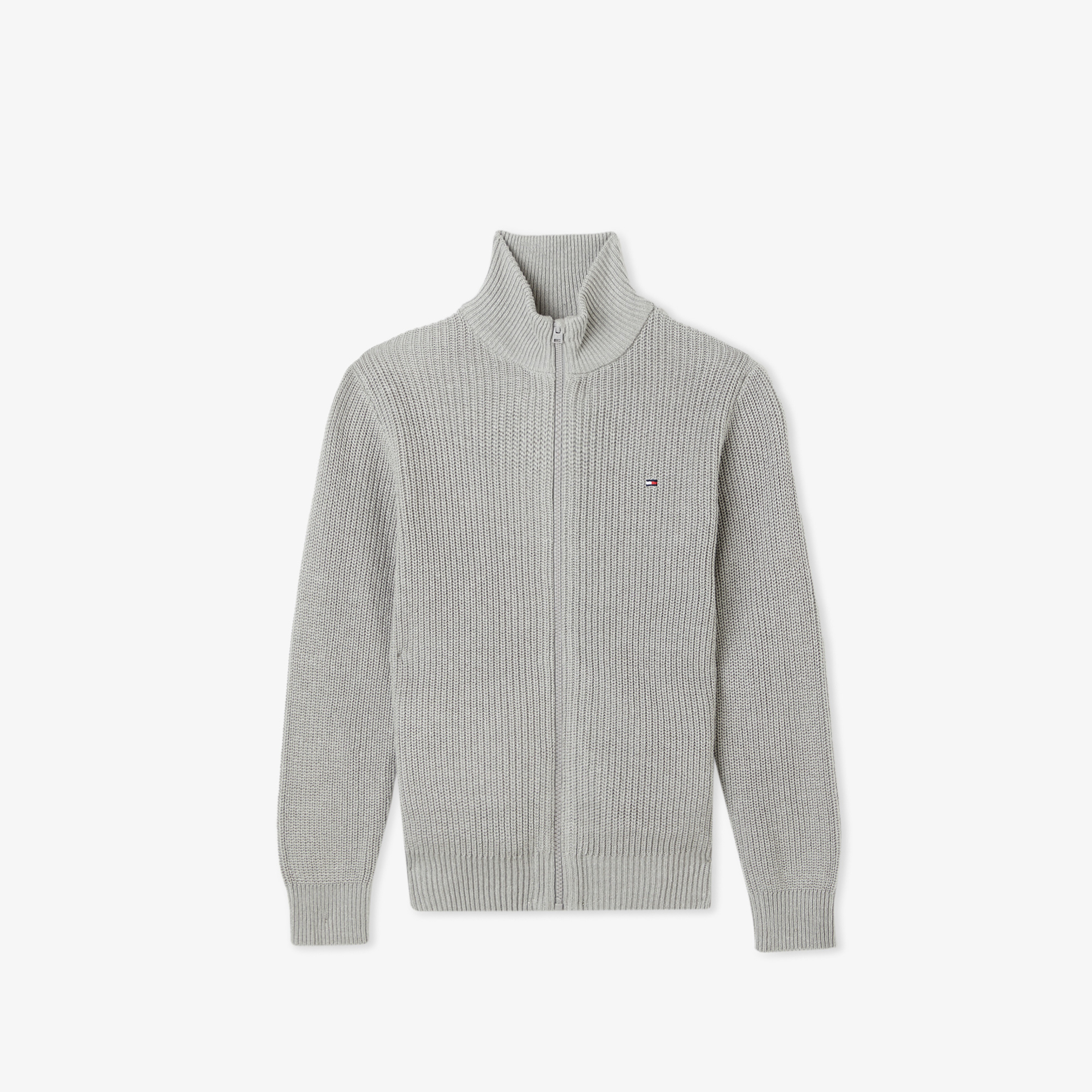 Tommy Hilfiger Flag Full Zip Çocuk Gri Hırka