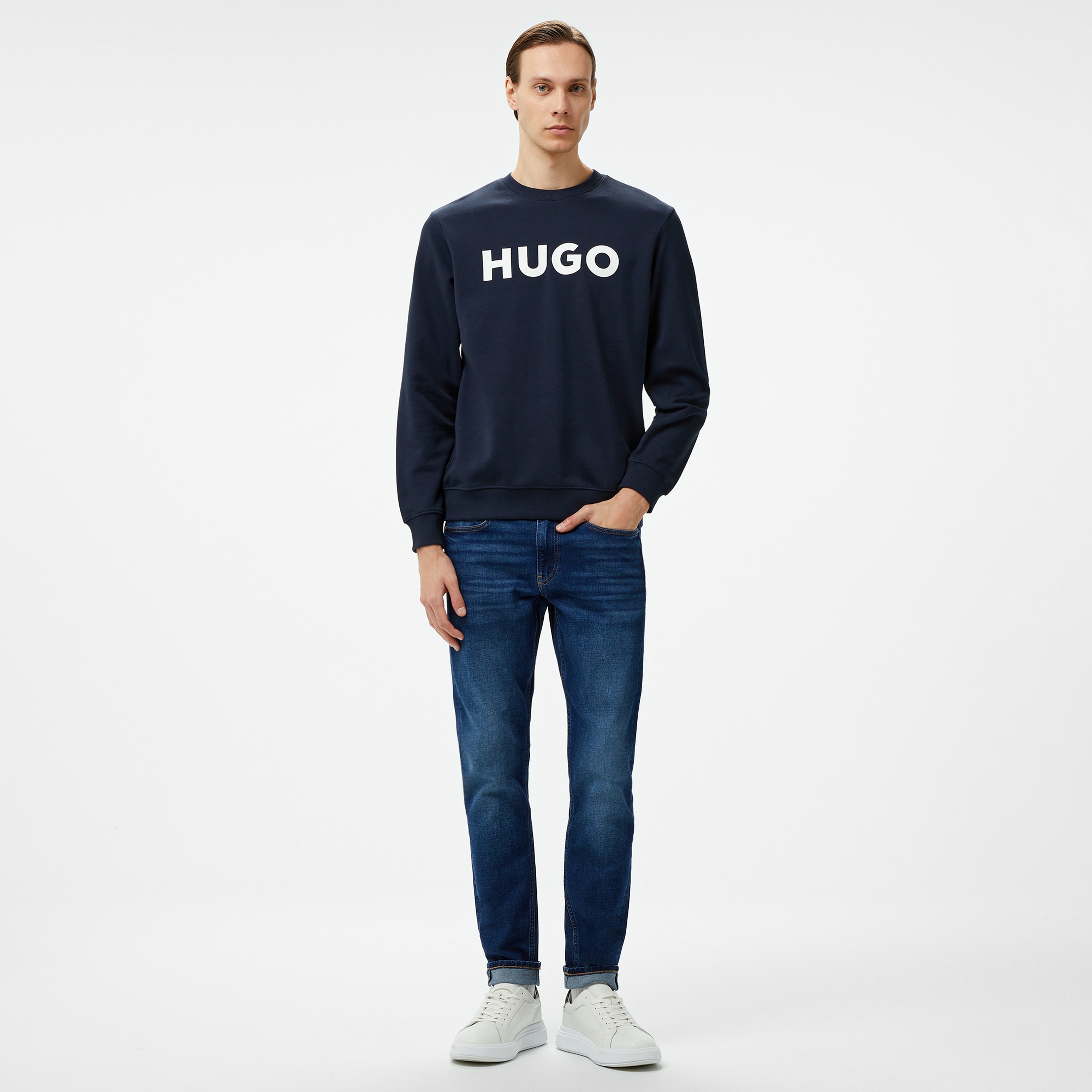 Hugo Dem Erkek Lacivert Sweatshirt