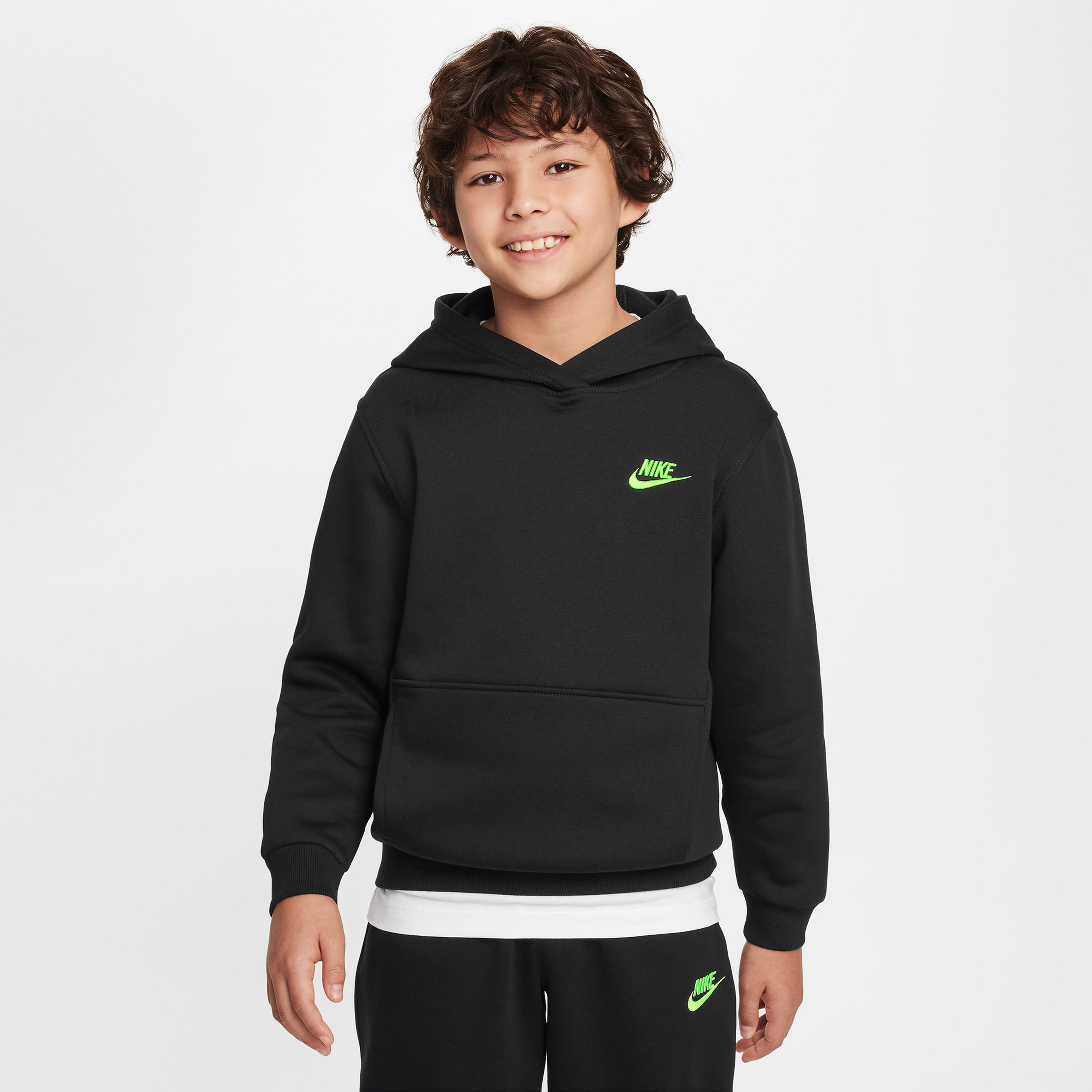 Nike Sportswear Club Fleece Çocuk Siyah Kapüşonlu Sweatshirt
