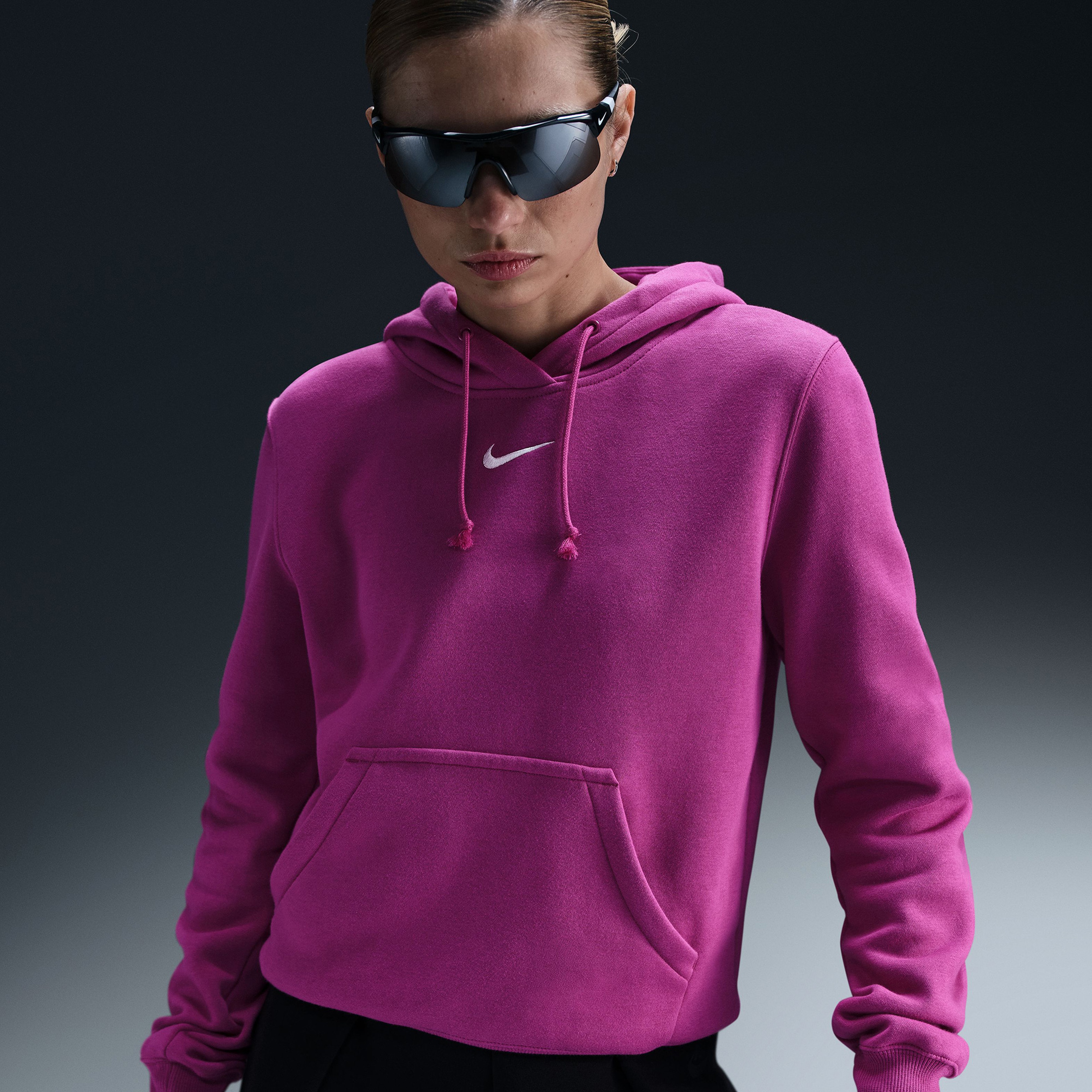 Nike Sportswear Phoenix Fleece Kadın Mor Kapüşonlu Sweatshirt