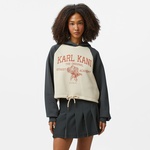 Karl Kani Woven Signature Street Academy Crop Kadın Siyah Sweatshirt