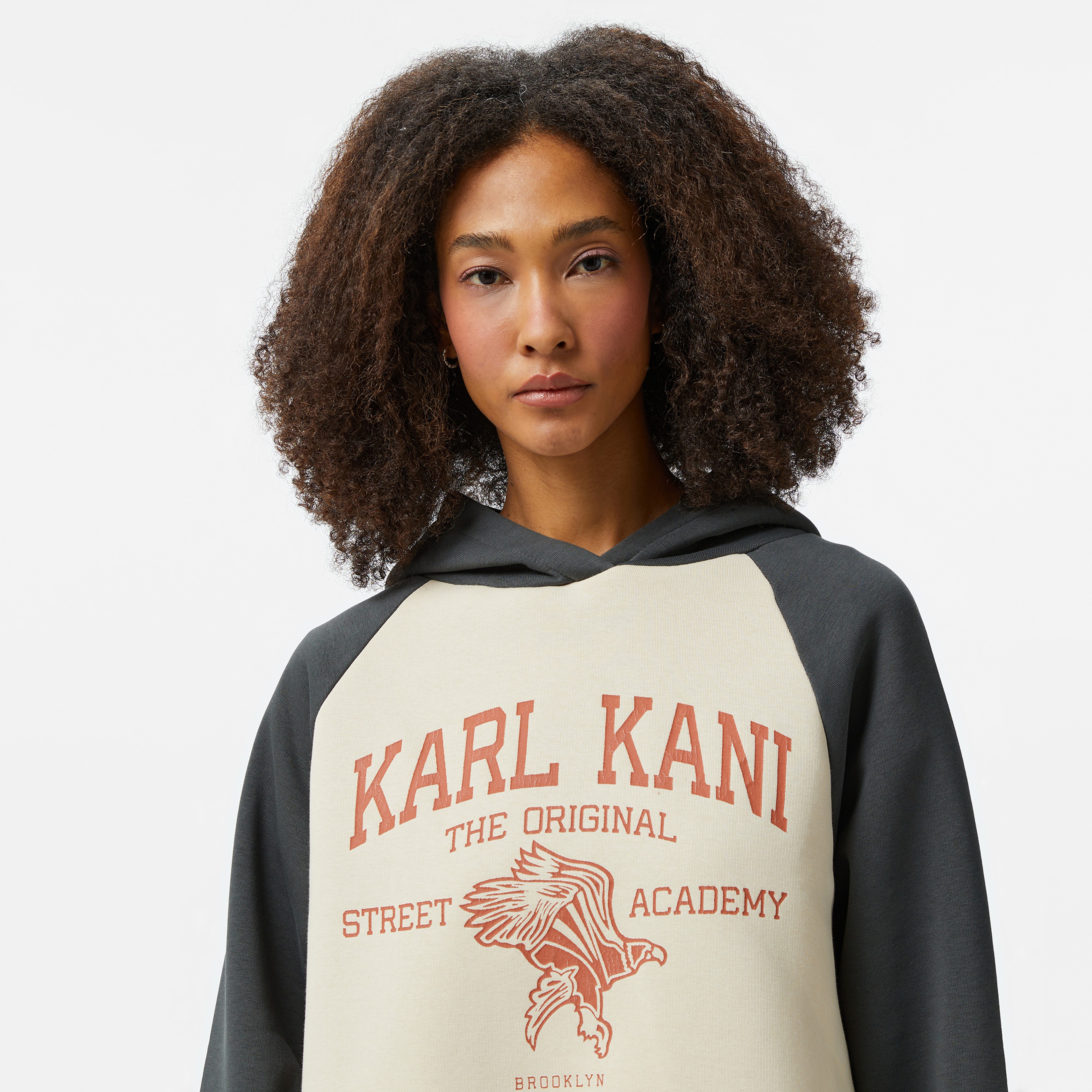 Karl Kani Woven Signature Street Academy Crop Kadın Siyah Sweatshirt