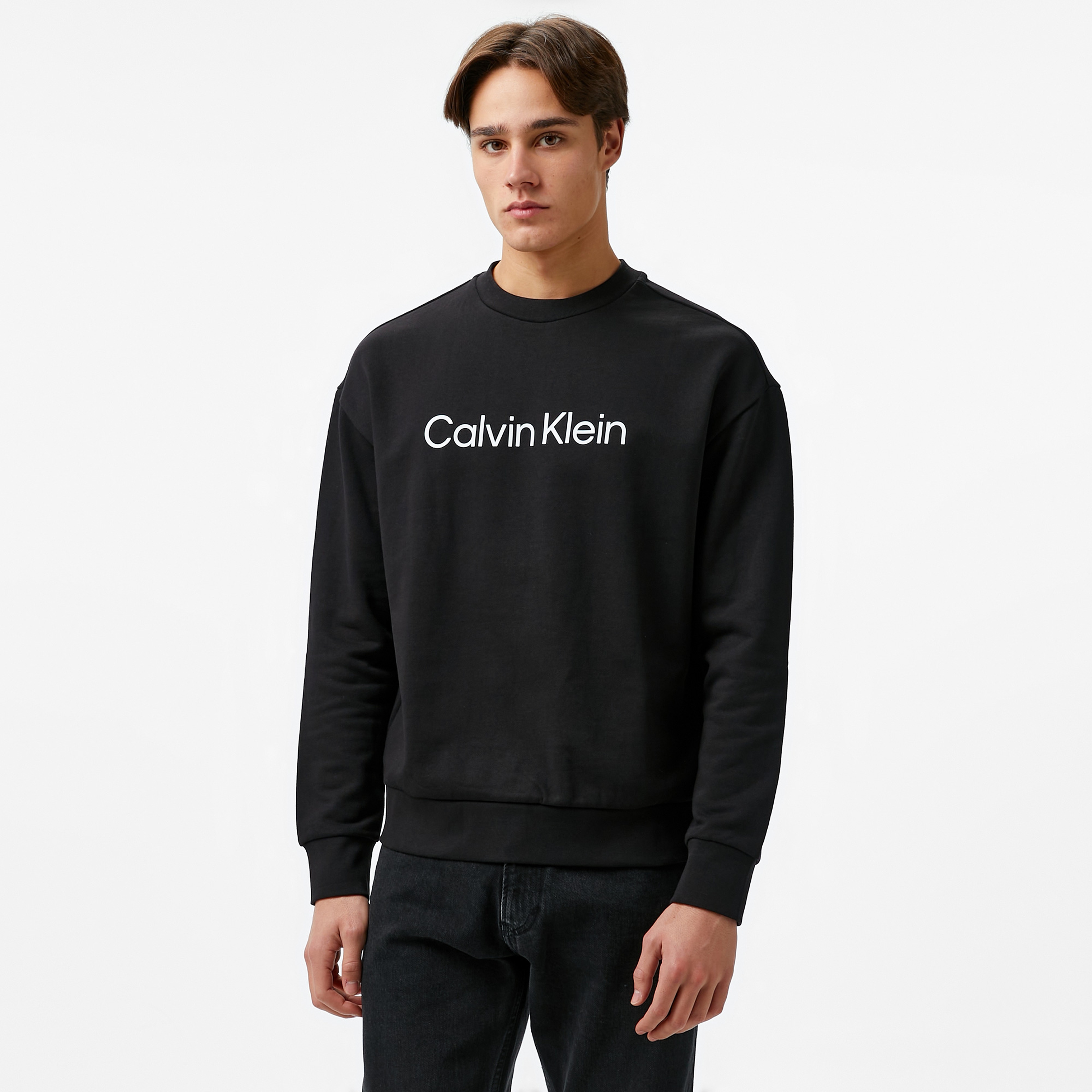 Calvin Klein Hero Logo Comfort Erkek Siyah Sweatshirt