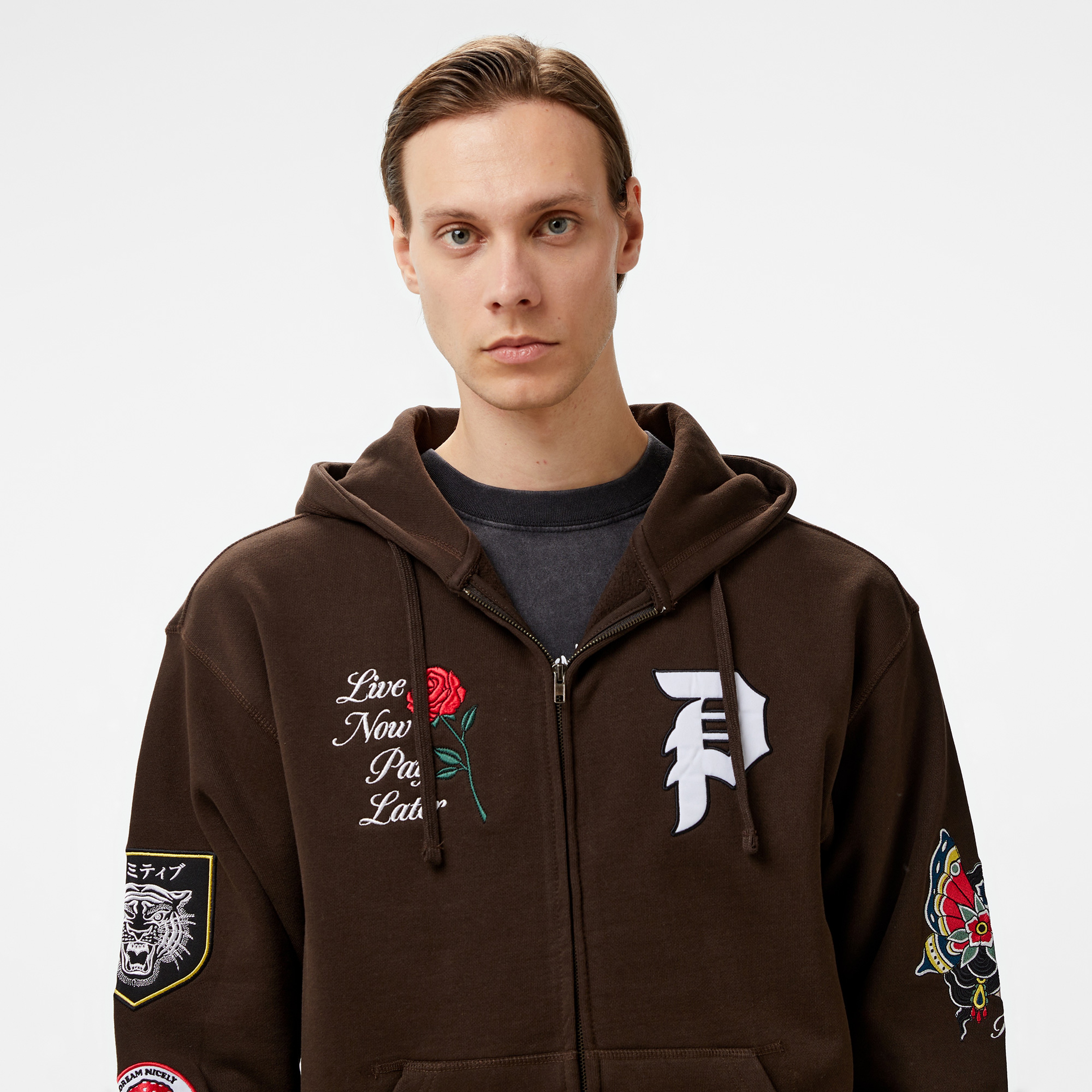 Primitive Temptation Zip Hood Erkek Kahverengi Sweatshirt