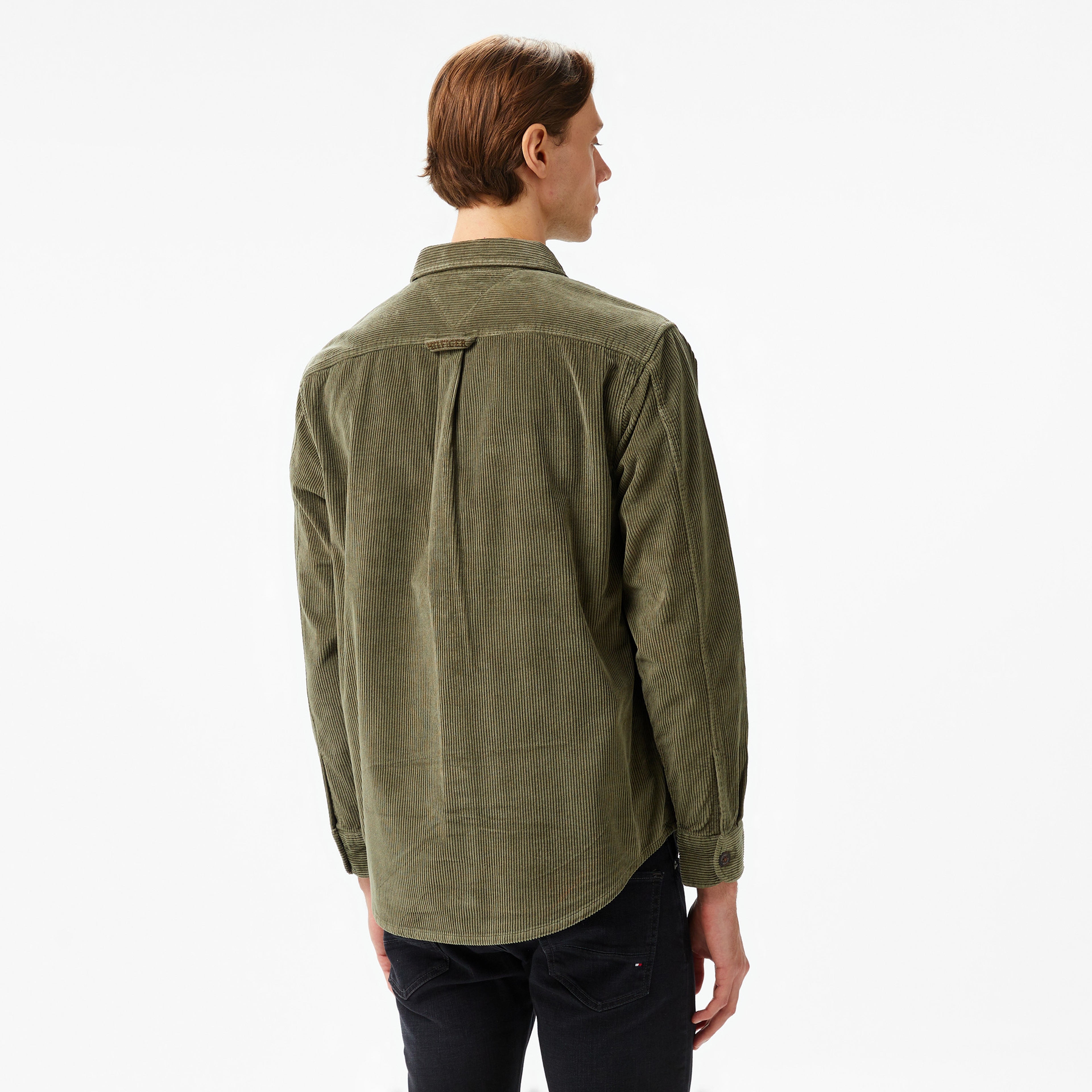 Tommy Hilfiger Corduroy Overshırt Erkek Haki Gömlek