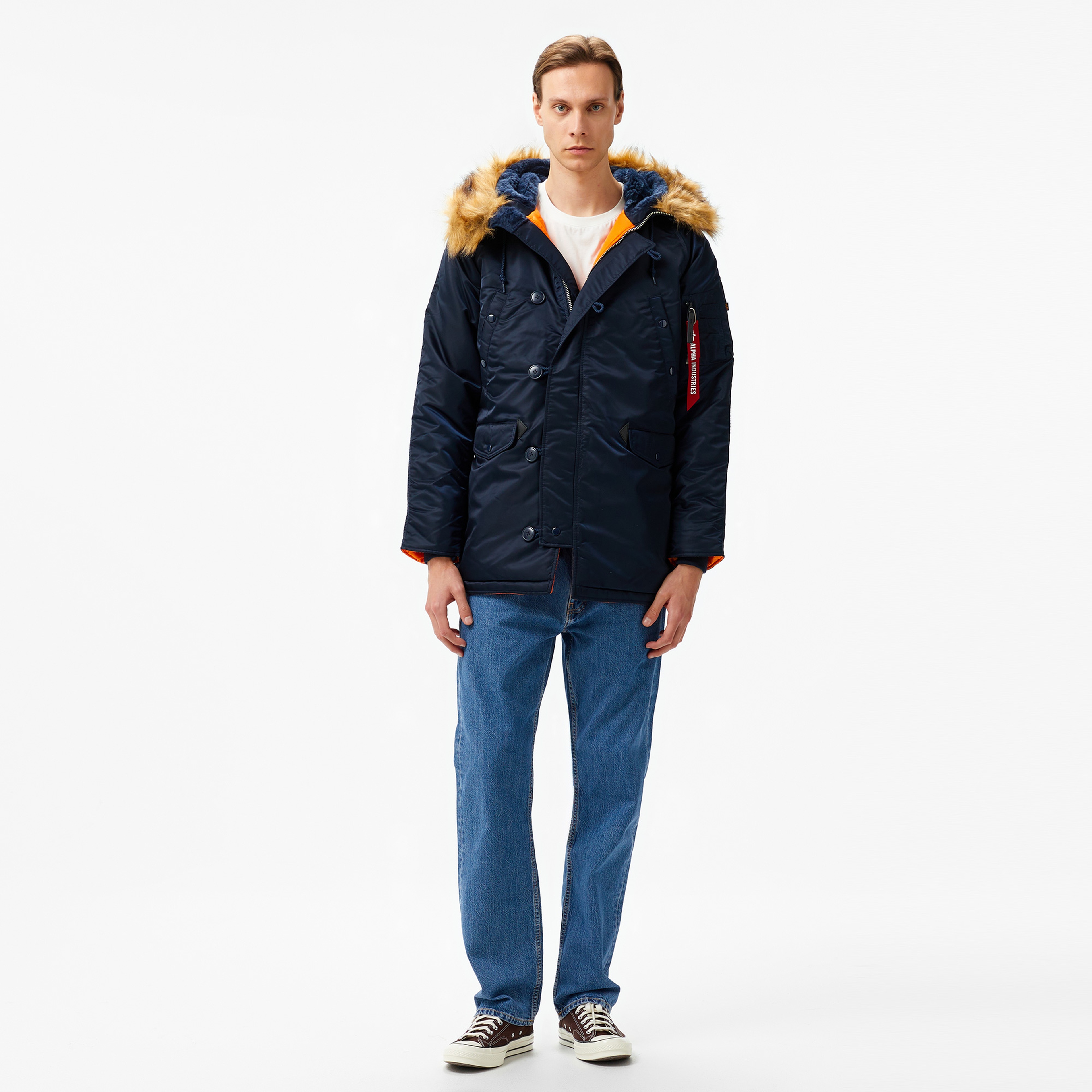 Alpha Industries Slim Fit N-3B Unisex Mavi Mont