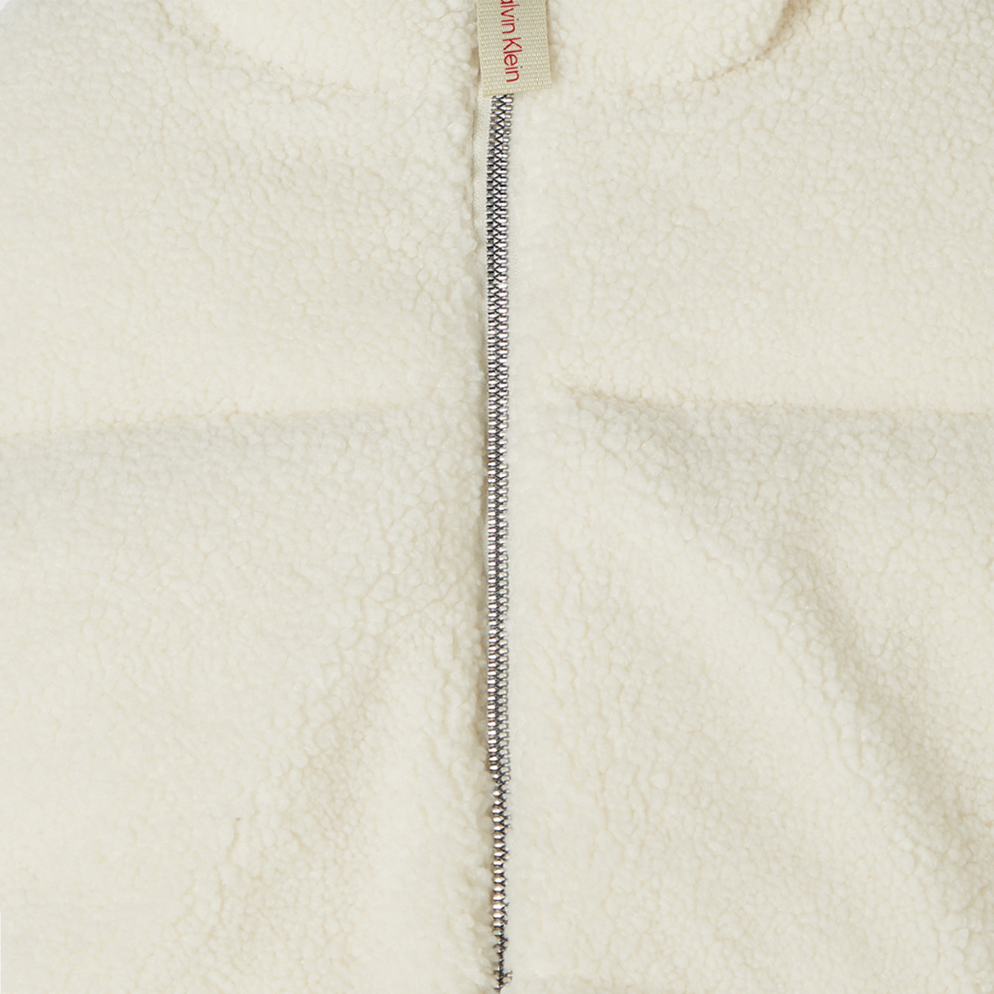 Calvin Klein Jeans Teddy Hooded Puffer Çocuk Beyaz Ceket