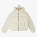Calvin Klein Jeans Teddy Hooded Puffer Çocuk Beyaz Ceket