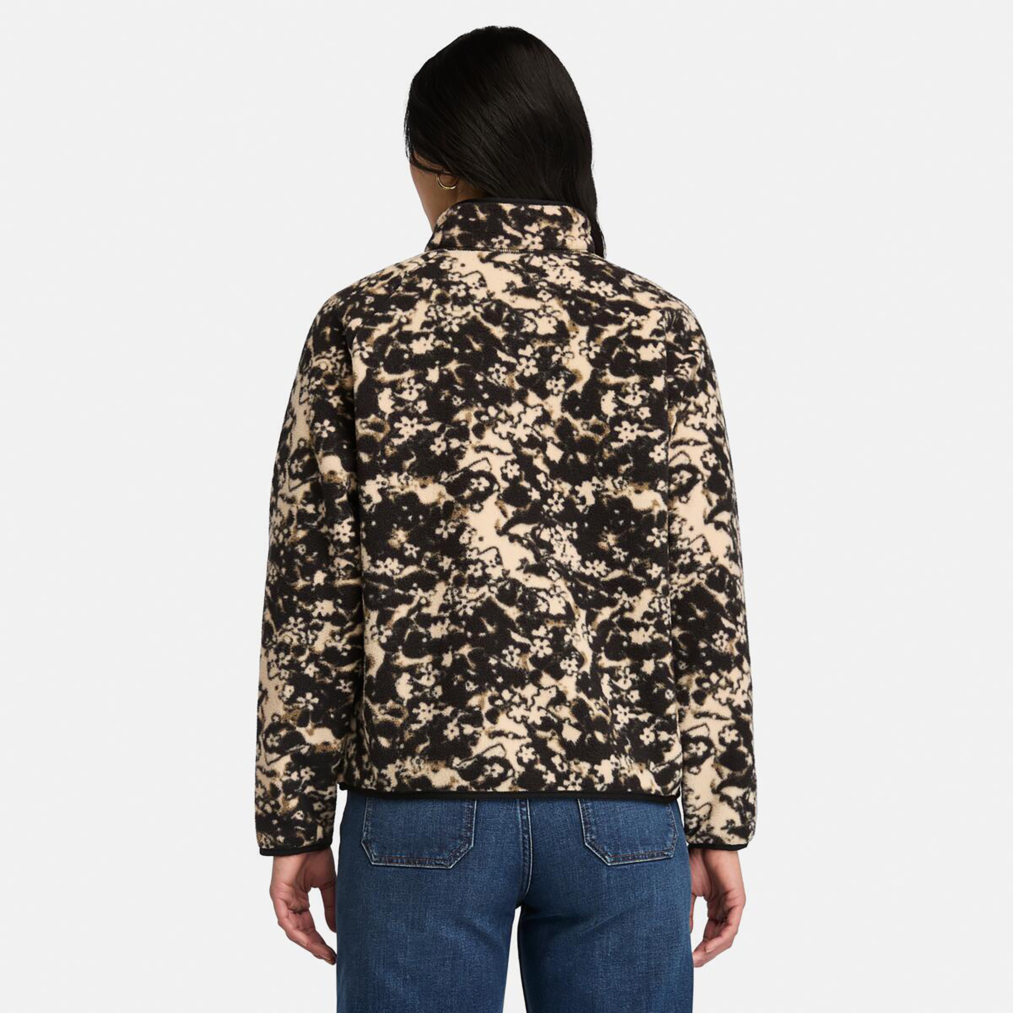 Timberland Printed Full-Zıp Sherpa Kadın Bej Ceket