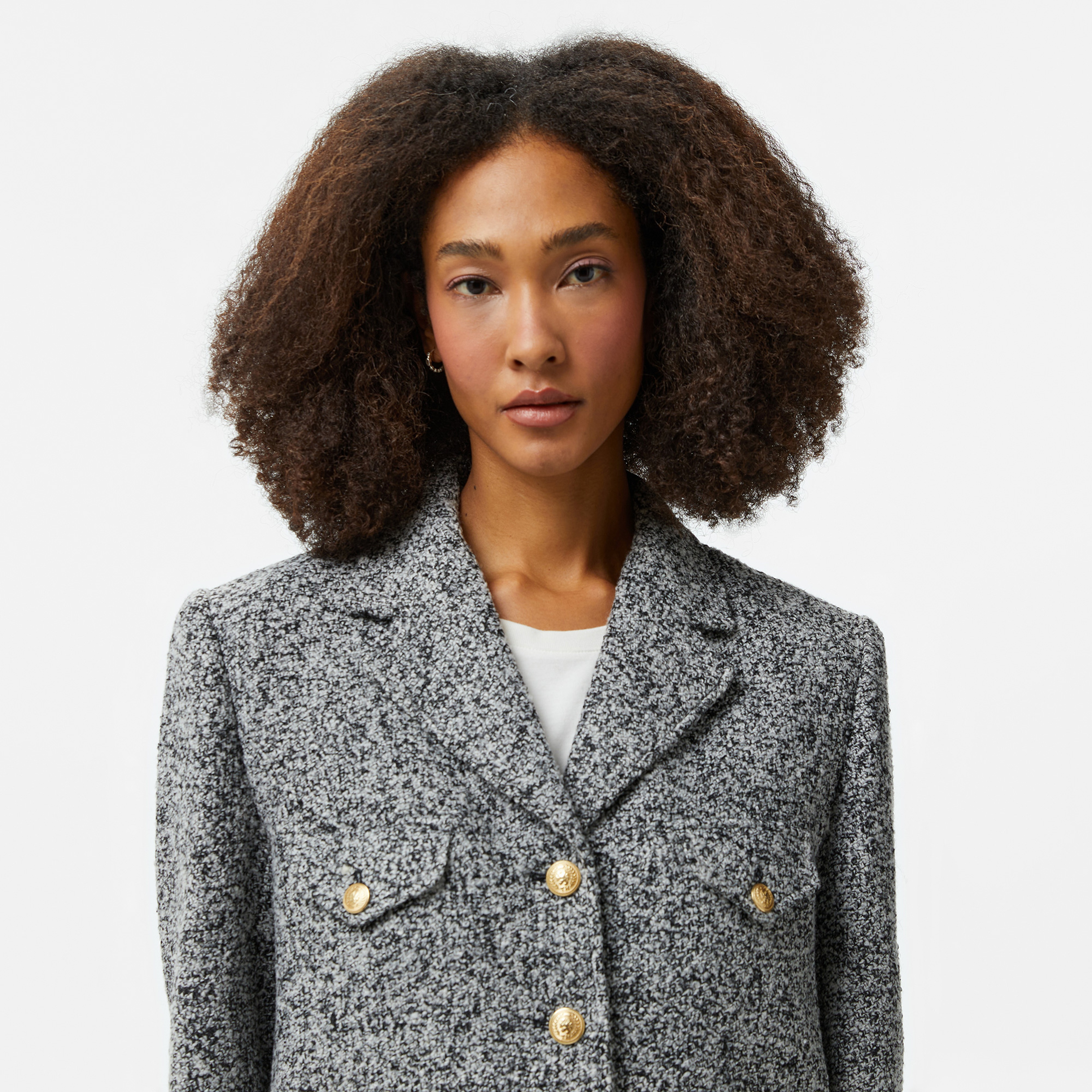 Tommy Hilfiger Boucle Mix Kadın Gri Ceket