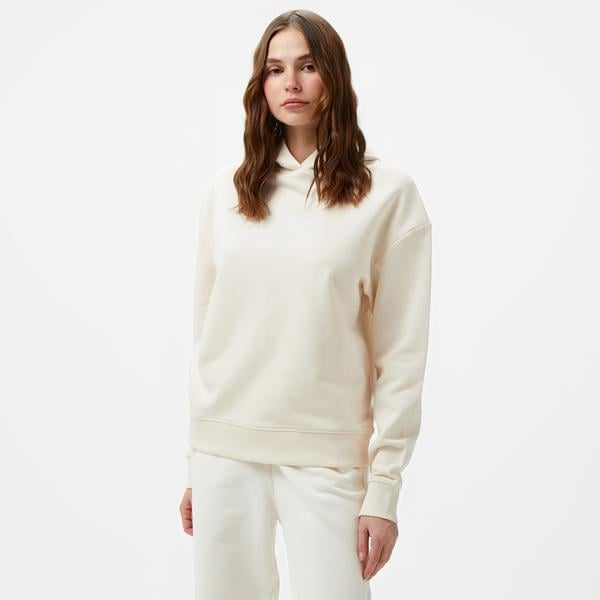 Calvin Klein Hero Logo Kadın Krem Hoodie