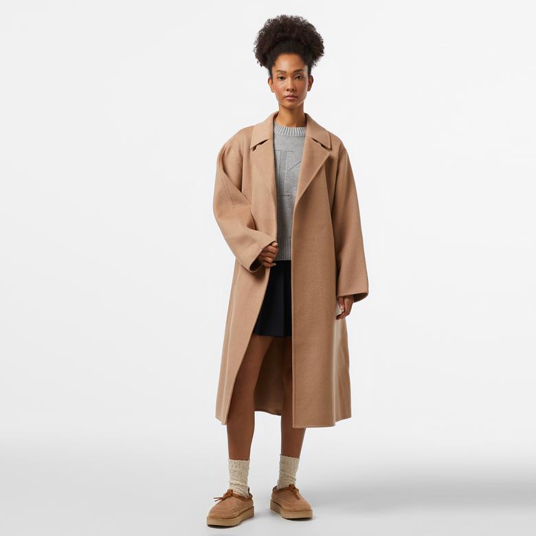 Calvin Klein Wool Long Wrap Kadın Kahverengi Trençkot