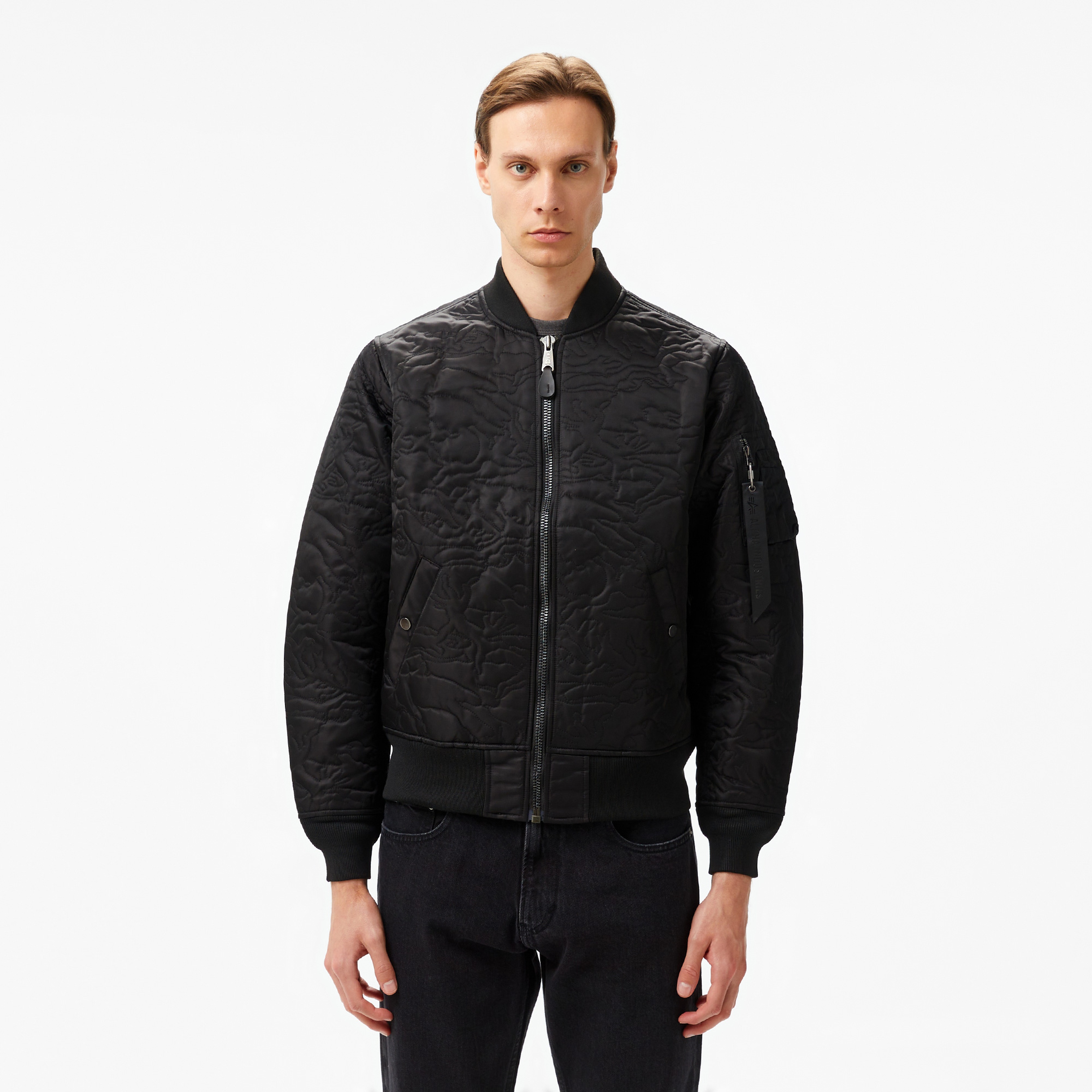 Alpha Industries Camo Quilted Ma-1 Flight Unisex Siyah Ceket