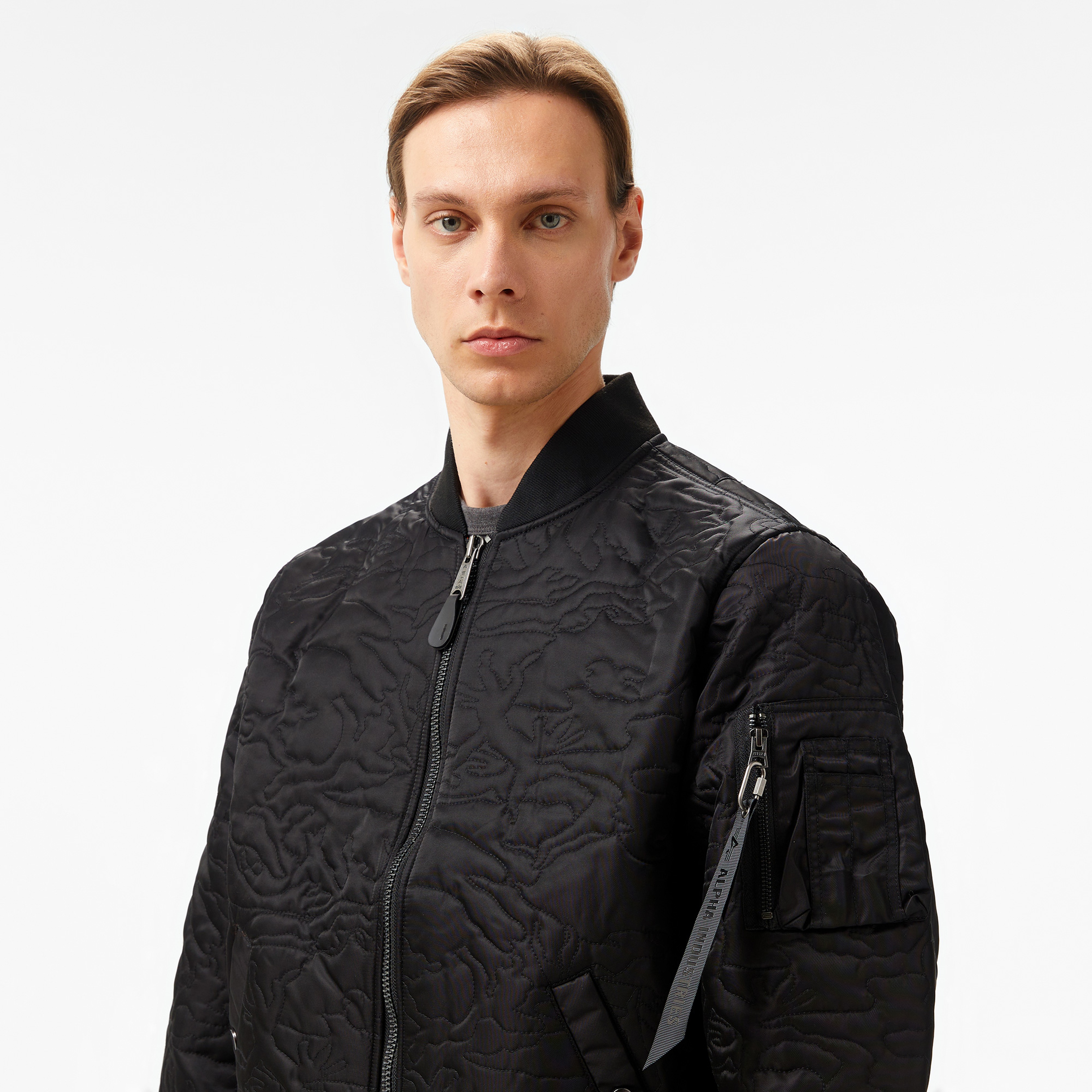 Alpha Industries Camo Quilted Ma-1 Flight Unisex Siyah Ceket