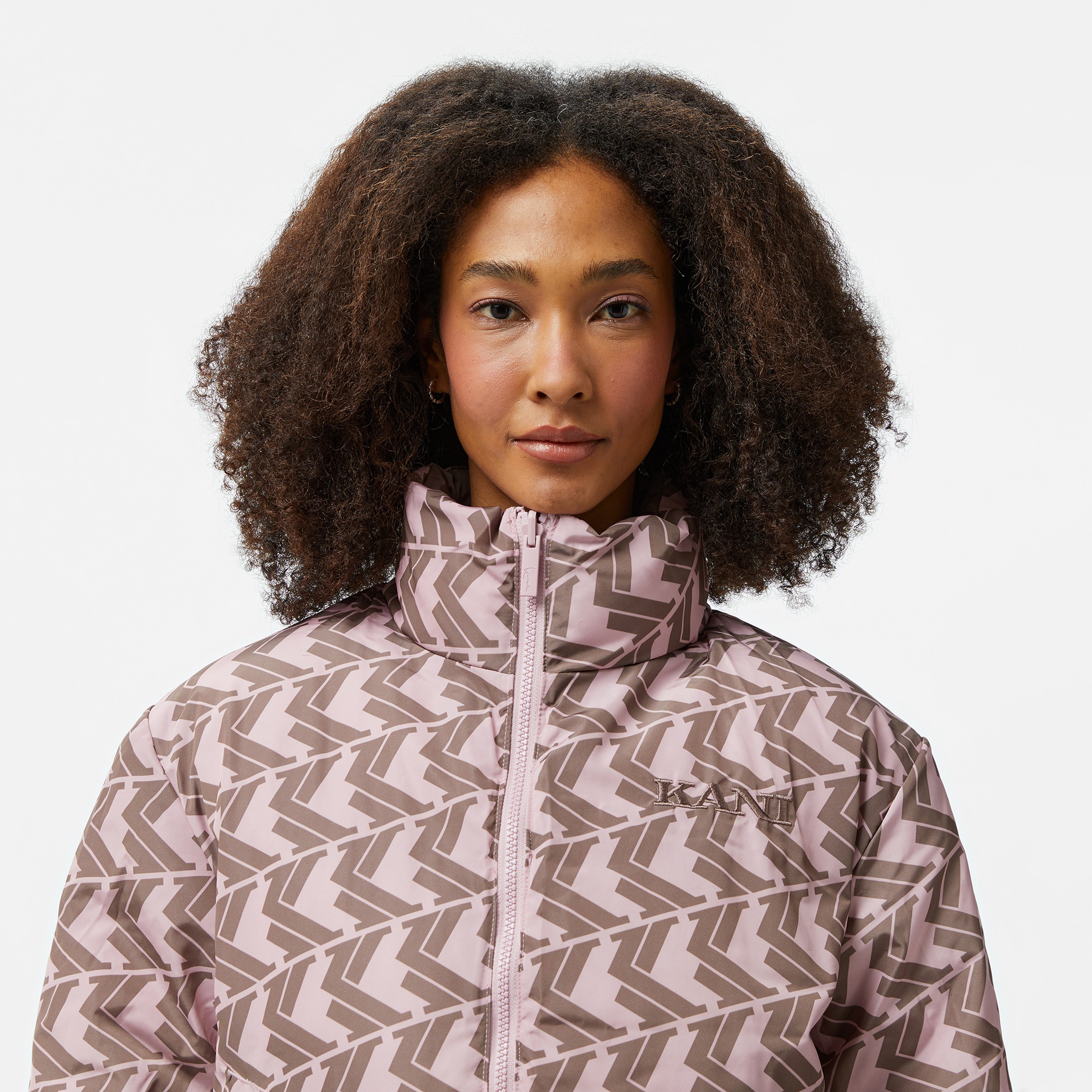 Karl Kani Og Reversible Puffer Kadın Pembe Ceket