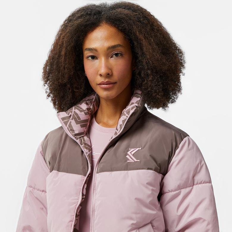 Karl Kani Og Reversible Puffer Kadın Pembe Ceket