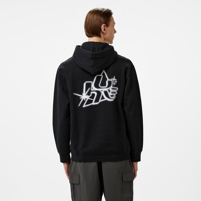 HUF Glow Pullover Erkek Siyah Sweatshirt