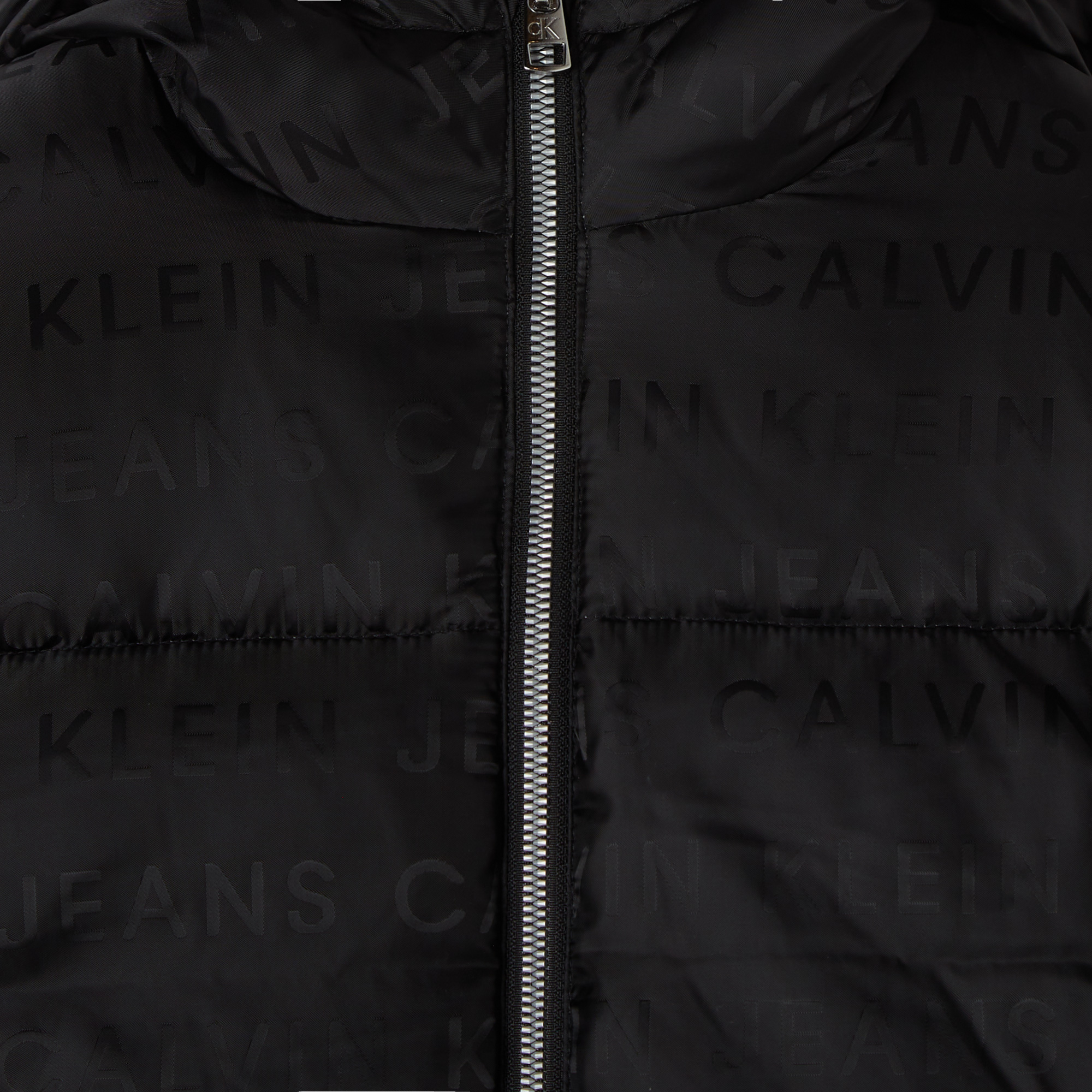 Calvin Klein Jeans Logo Aop Puffer Çocuk Siyah Mont
