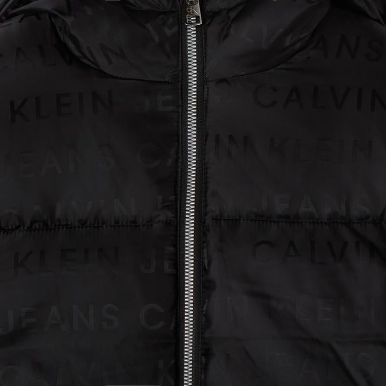 Calvin Klein Jeans Logo Aop Puffer Çocuk Siyah Mont