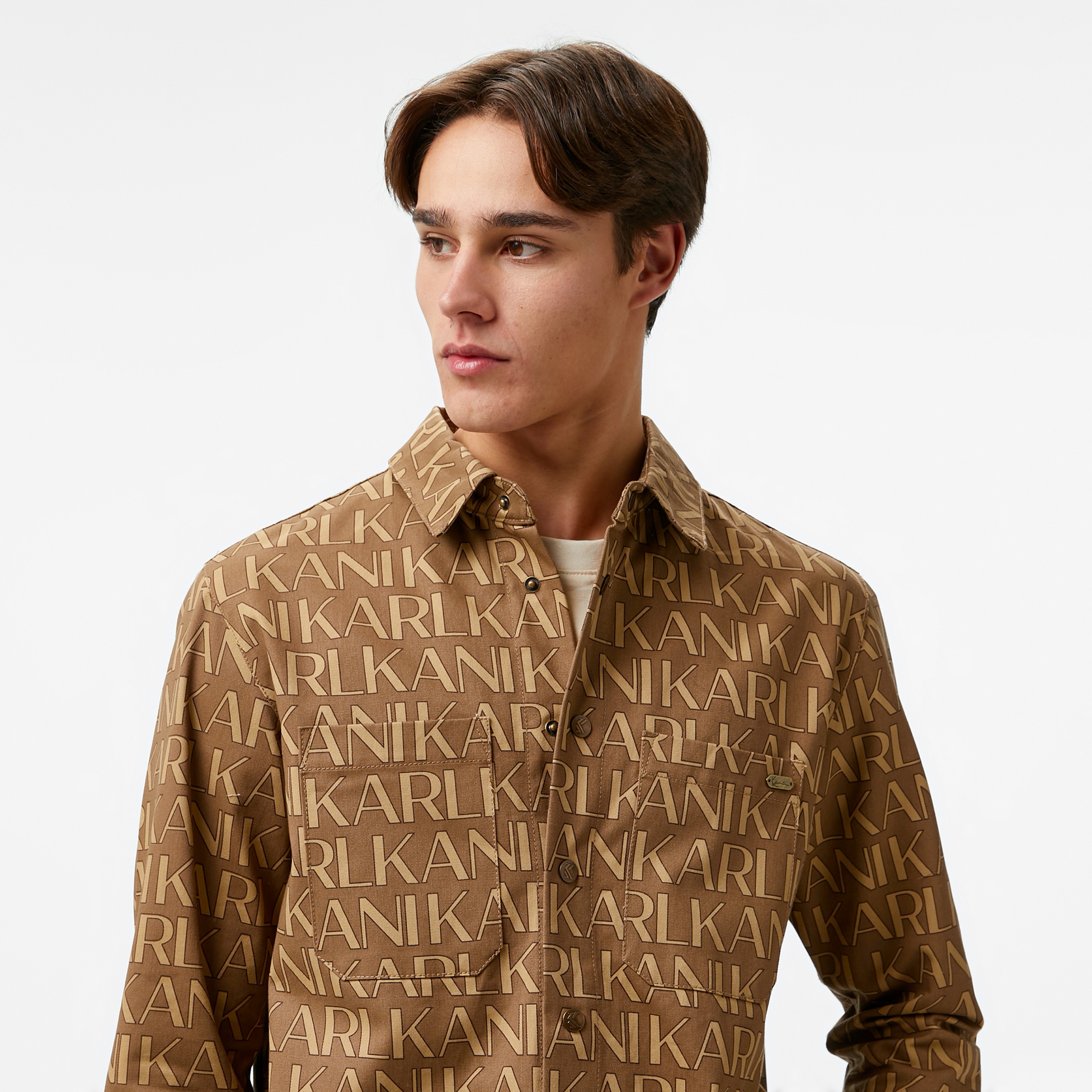 Karl Kani Kk Aop Overshirt Erkek Bej Gömlek