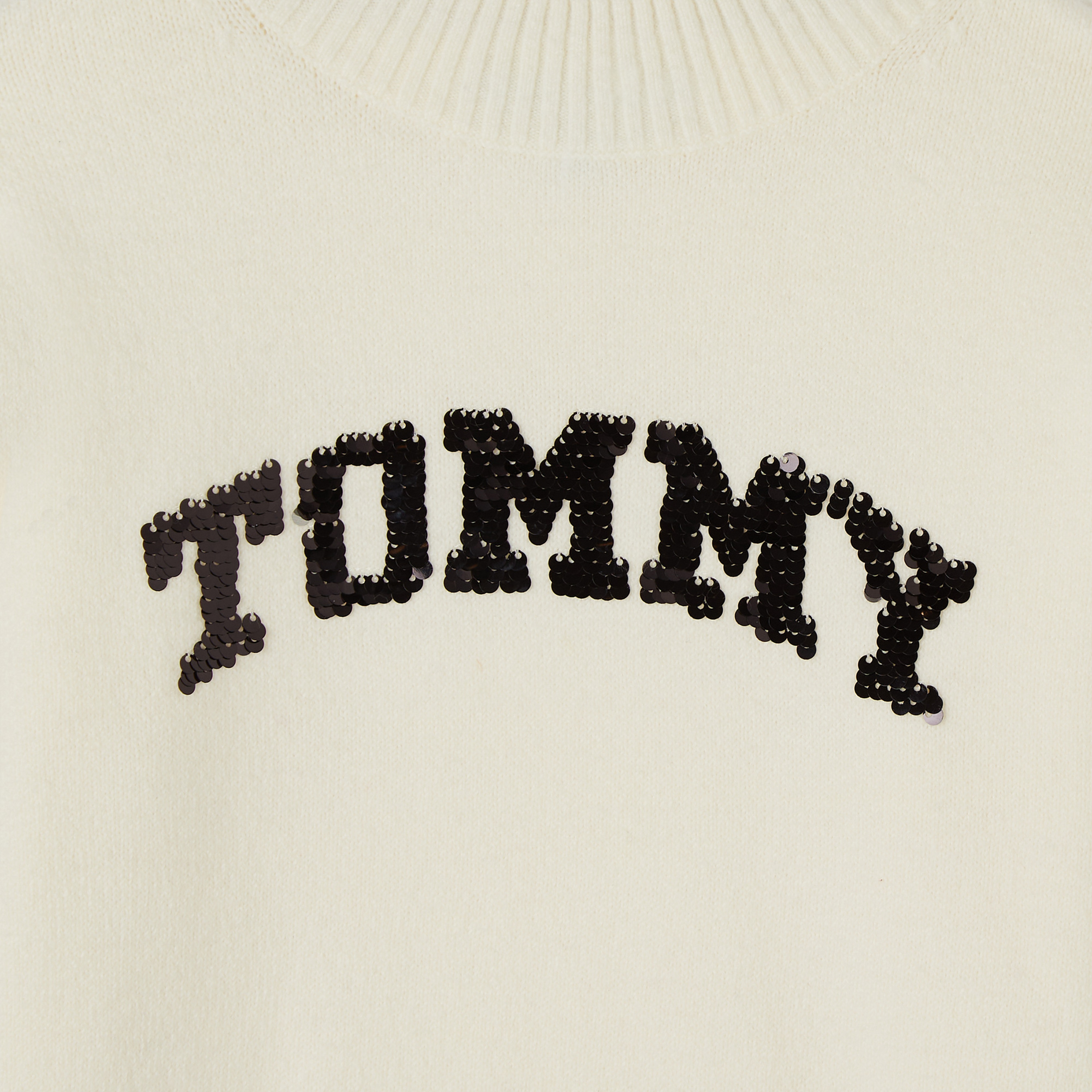 Tommy Hilfiger Tommy Flip Flop Sequins Çocuk Krem Kazak