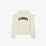 Tommy Hilfiger Tommy Flip Flop Sequins Çocuk Krem Kazak