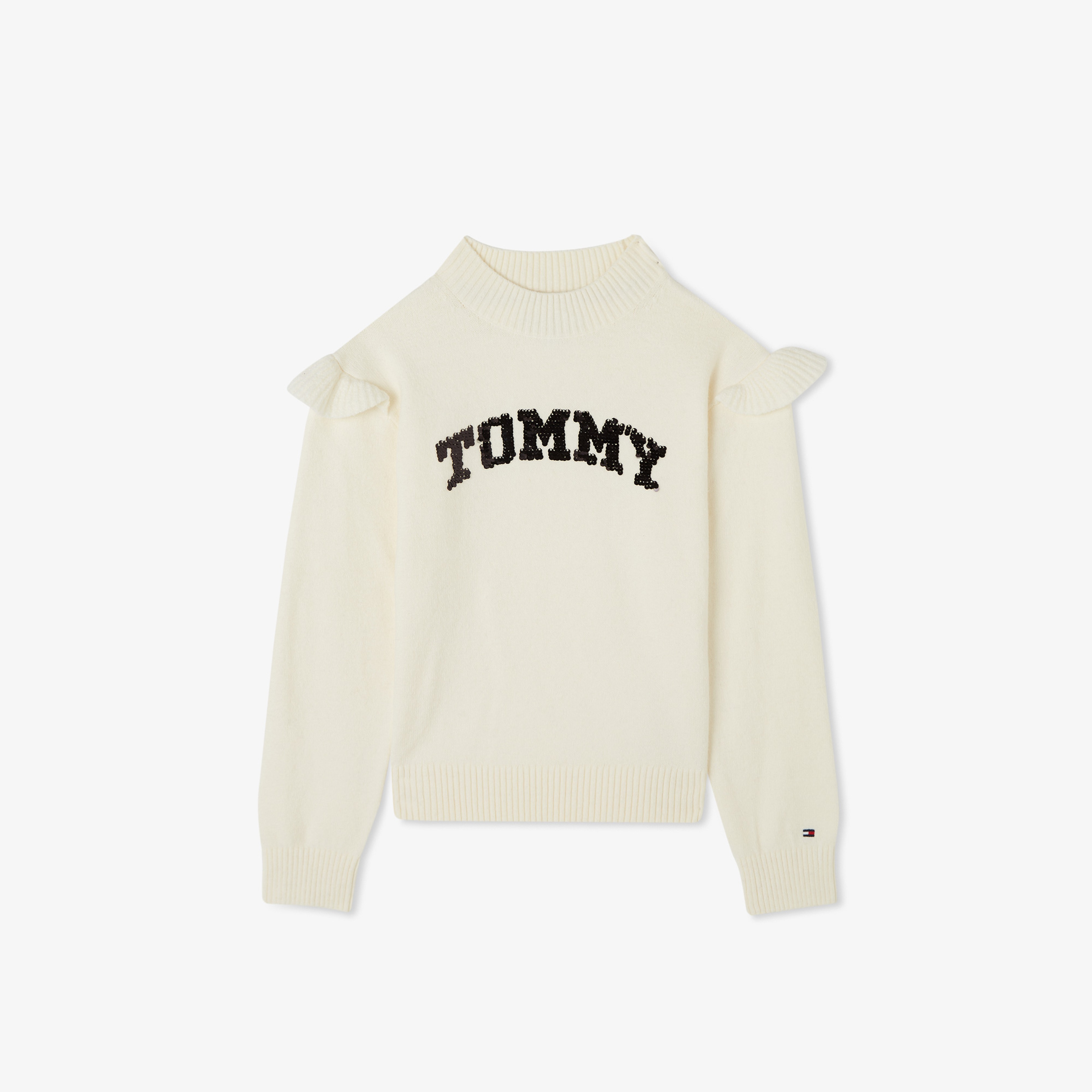 Tommy Hilfiger Tommy Flip Flop Sequins Çocuk Krem Kazak