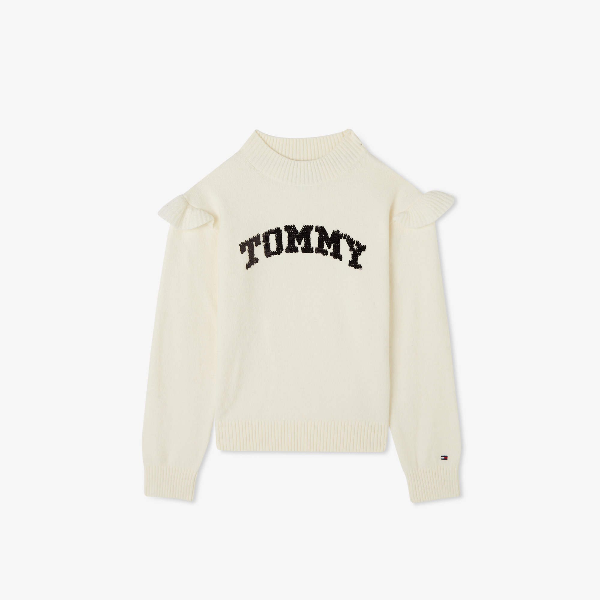 Tommy Hilfiger Tommy Flip Flop Sequins Çocuk Krem Kazak