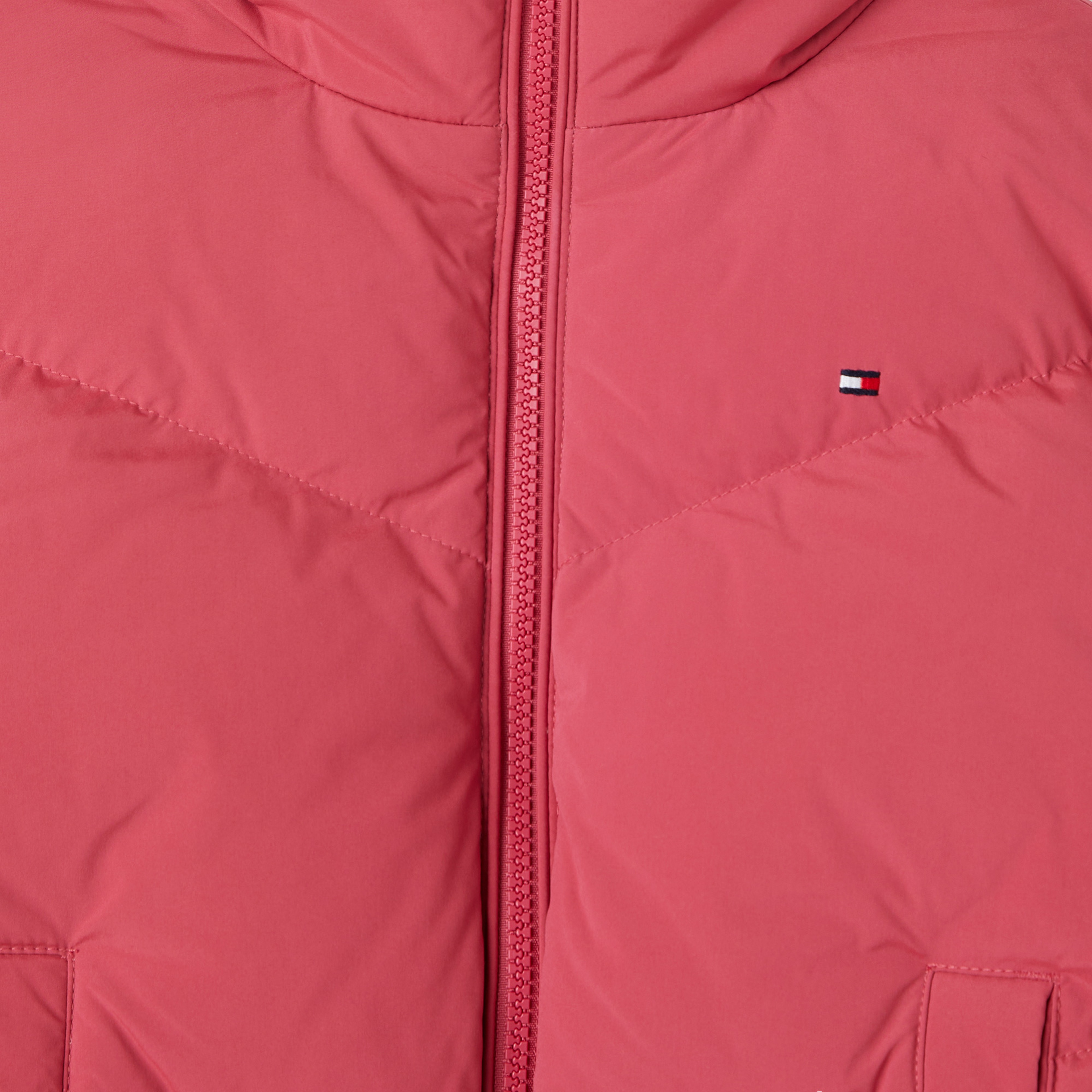 Tommy Hilfiger Teddy Collar Short Puffer Çocuk Pembe Ceket