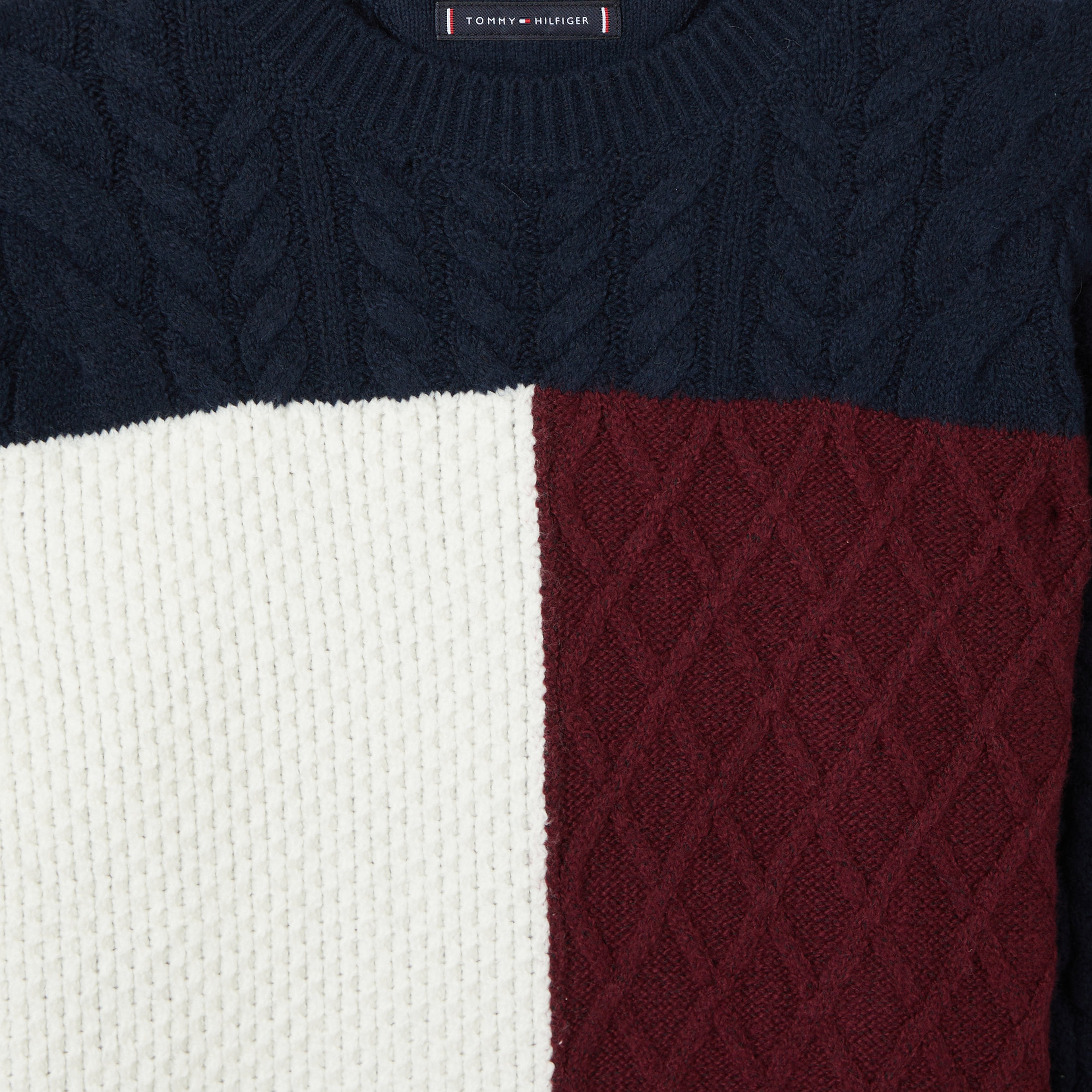 Tommy Hilfiger Colorblock Çocuk Mavi Kazak