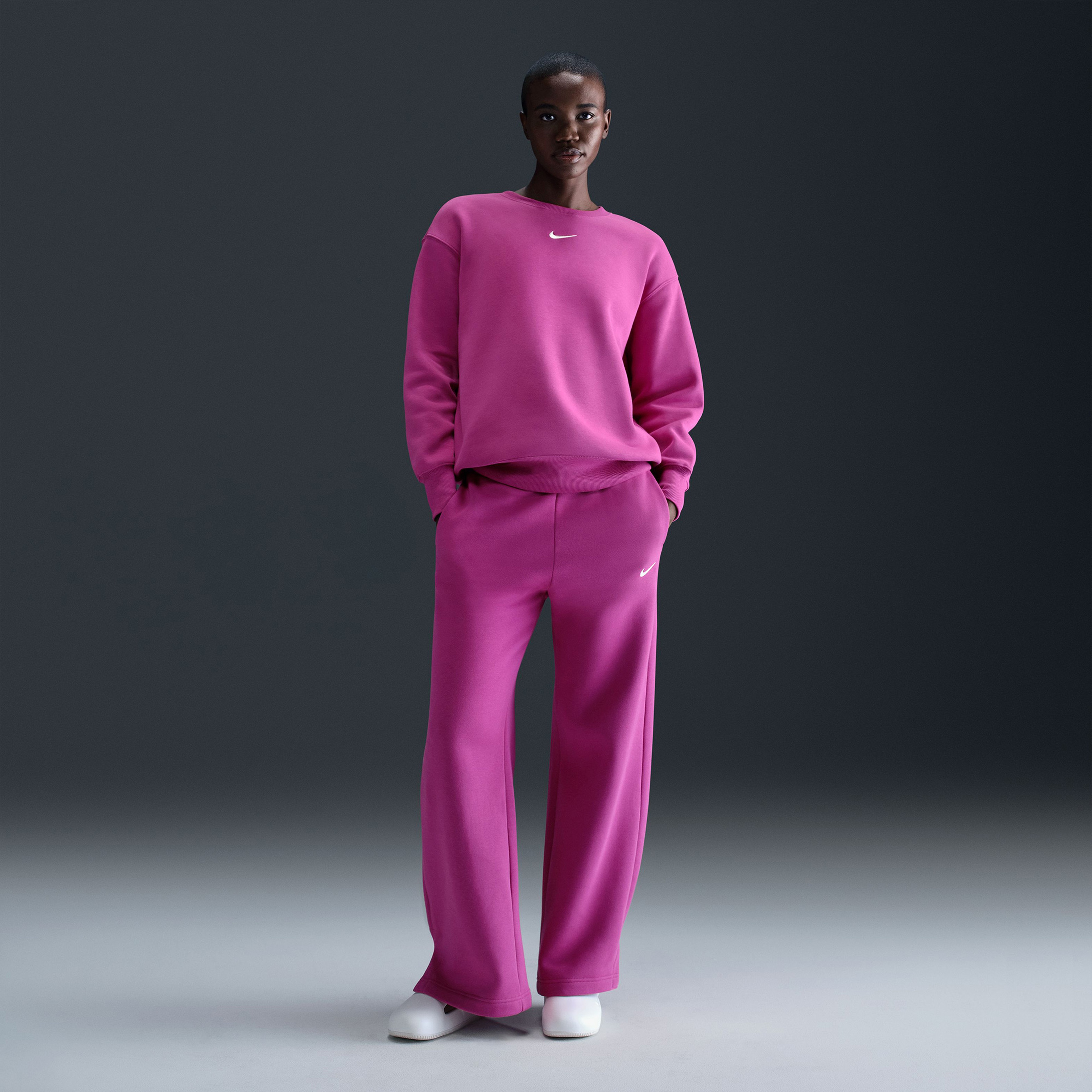 Nike Sportswear Phoenix Fleece Kadın Mor Sweatshirt