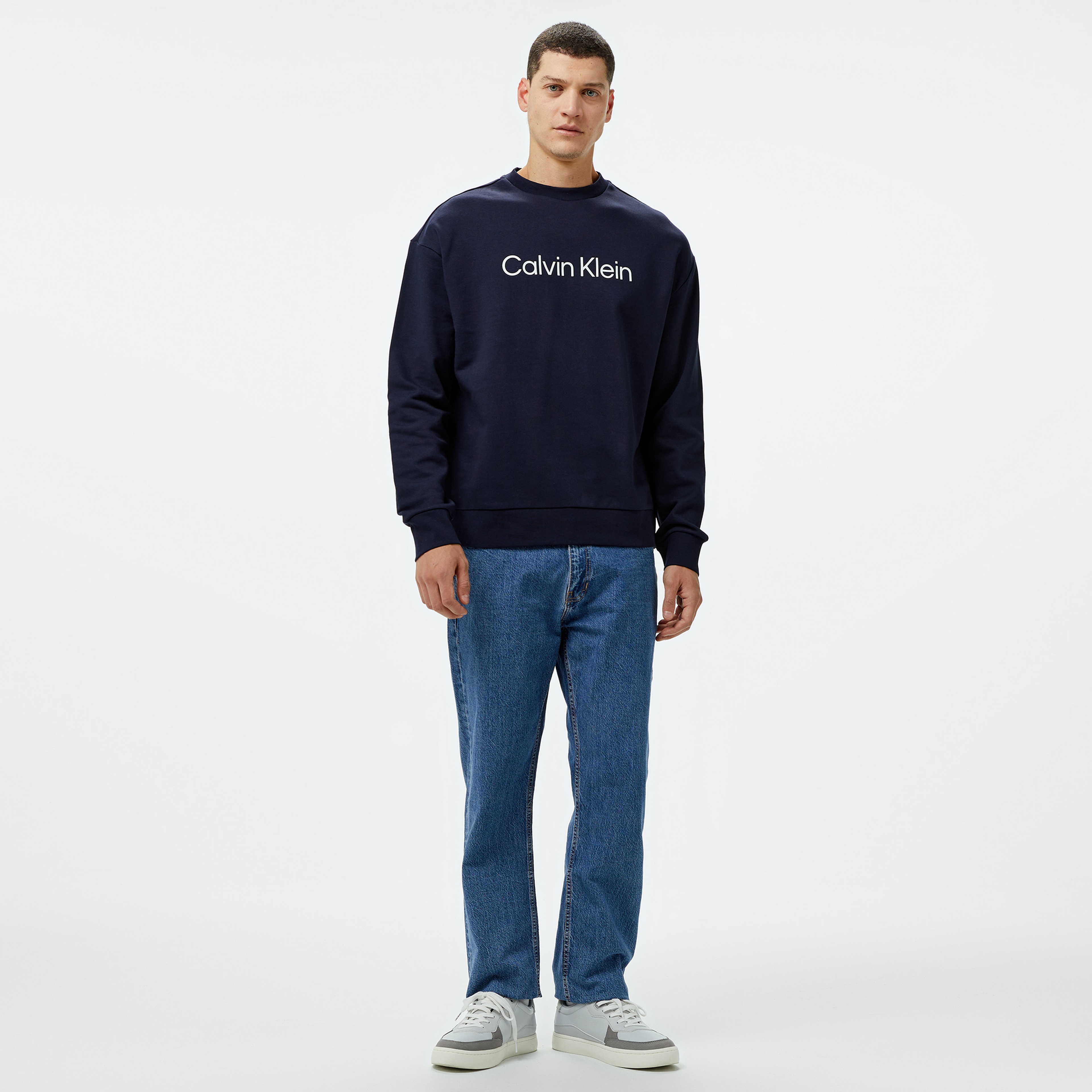 Calvin Klein Hero Logo Comfort Erkek Lacivert Sweatshirt