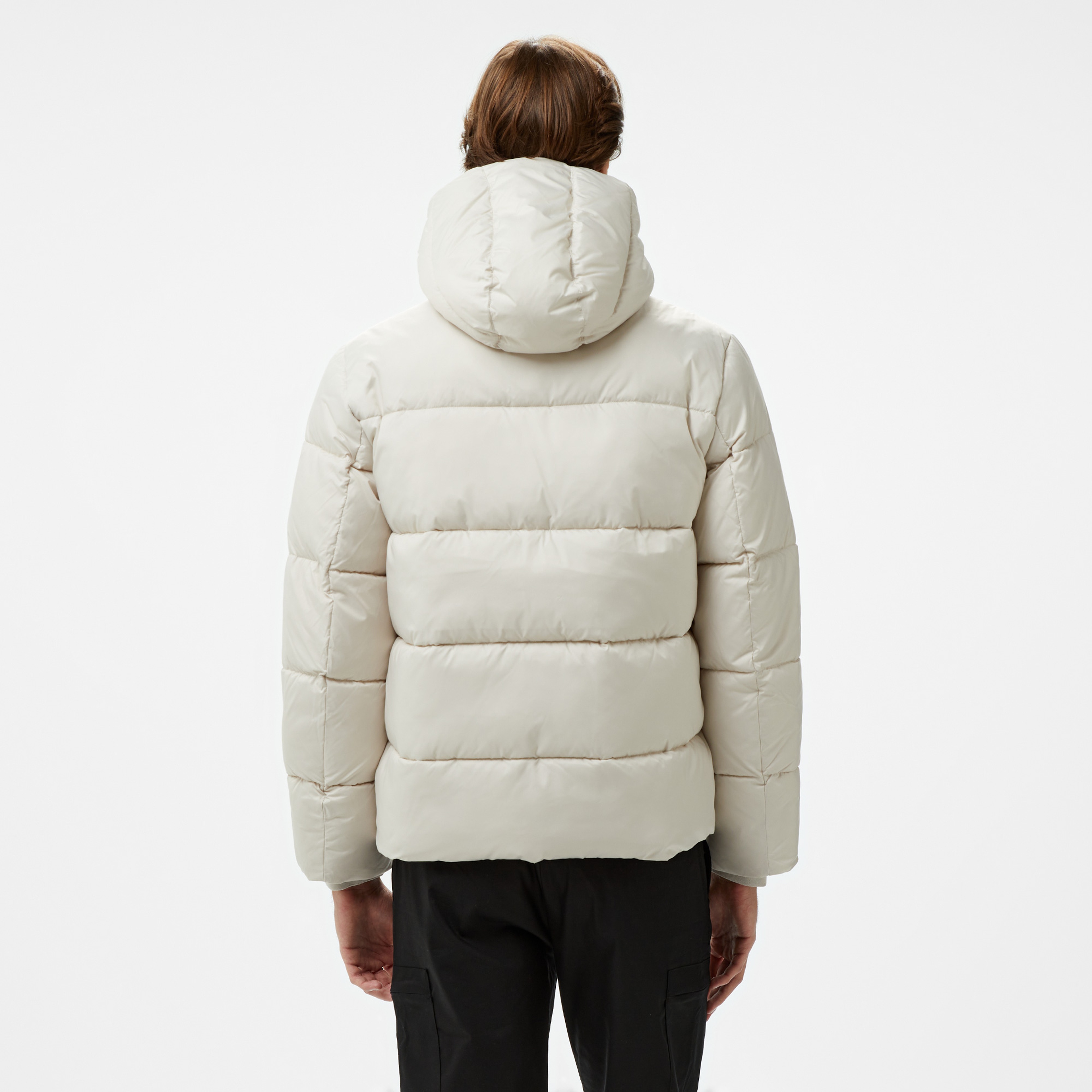 Calvin Klein Hooded Quilt Puffer Erkek Bej Ceket