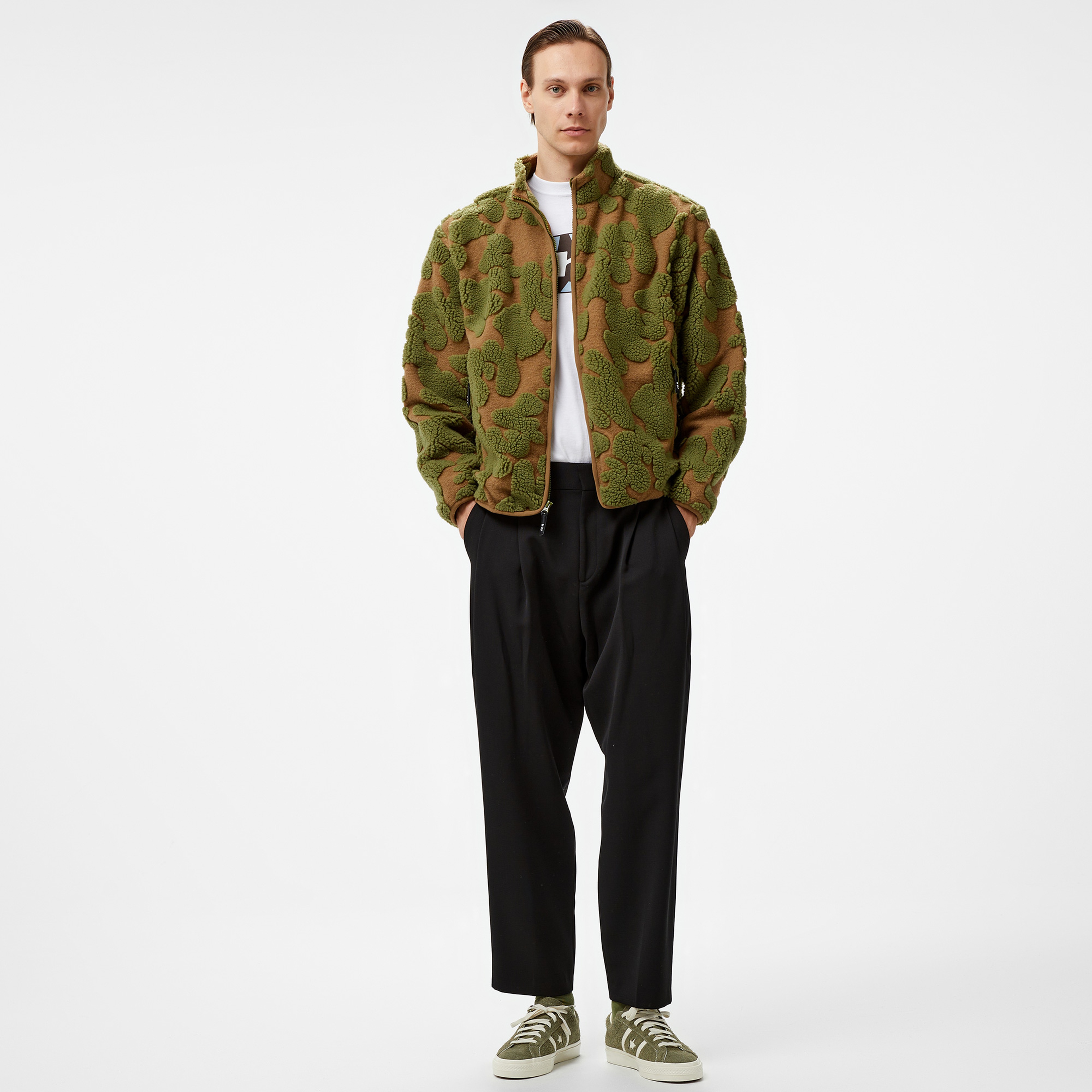 HUF Abstract High Pile Jacquard Erkek Gri Ceket