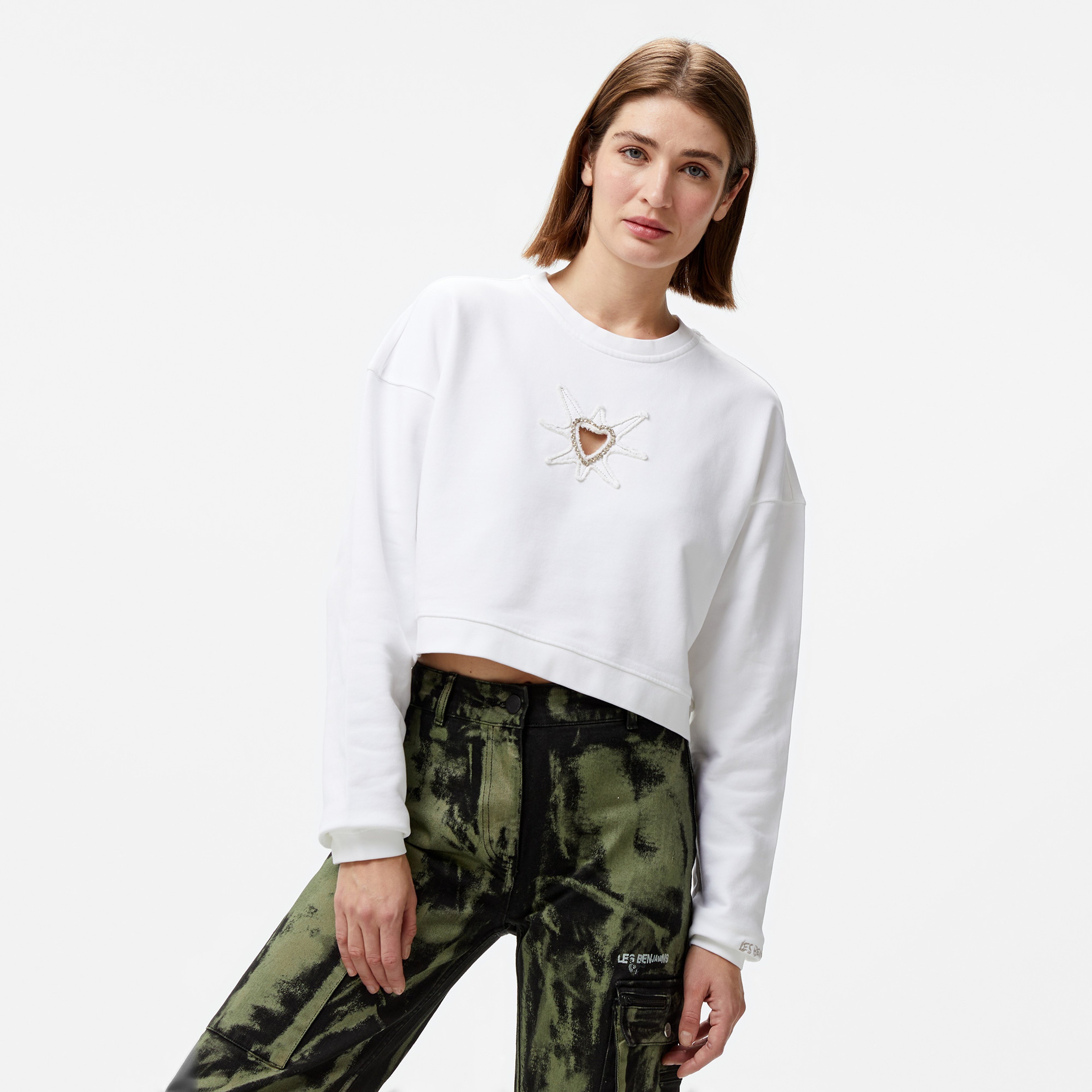 Les Benjamins 005 Kadın Beyaz Sweatshirt