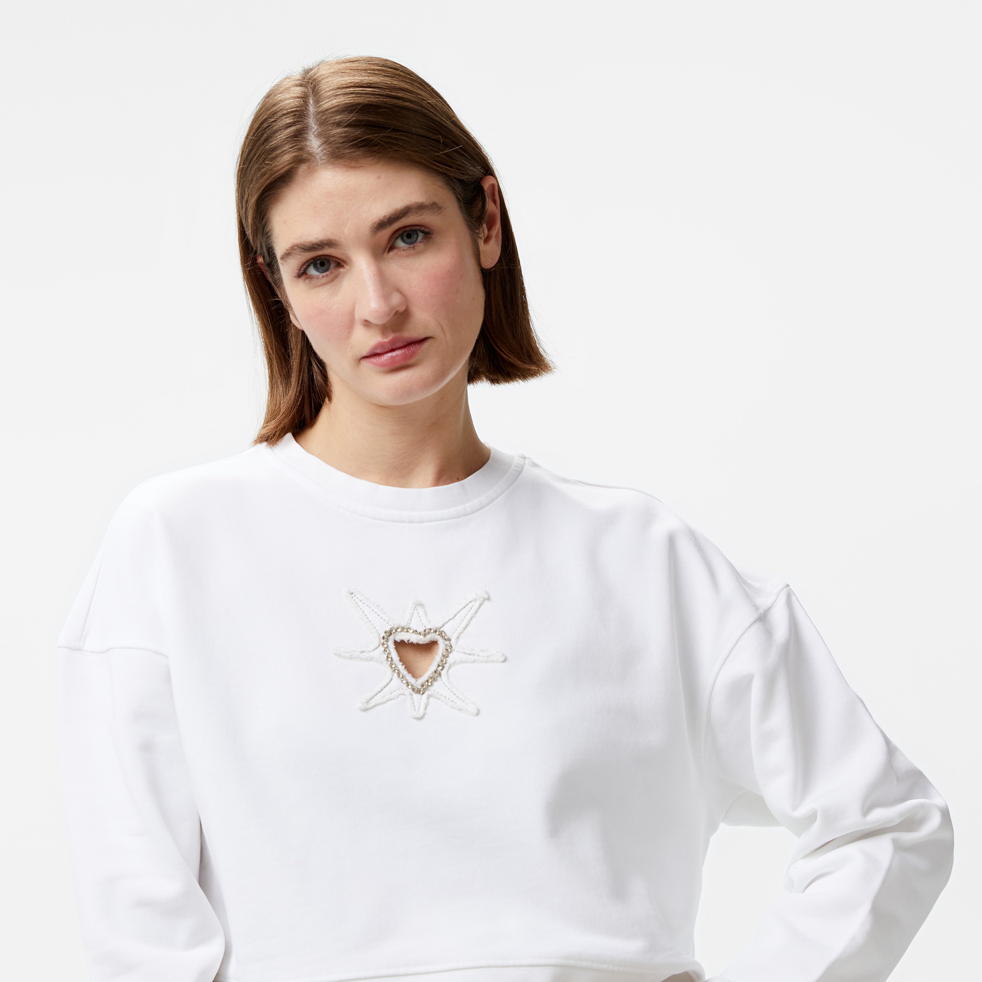 Les Benjamins 005 Kadın Beyaz Sweatshirt