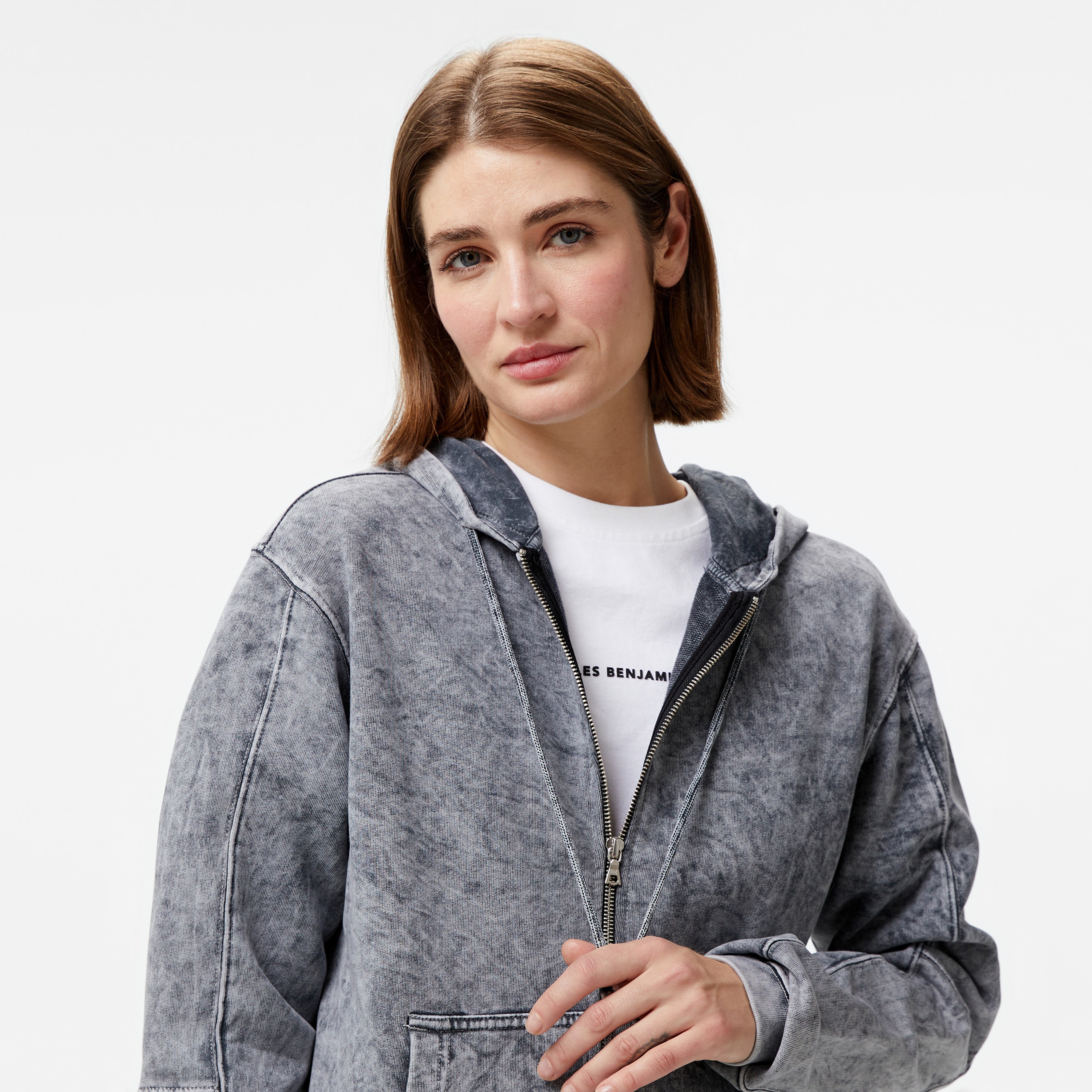 Les Benjamins 004 Kadın Beyaz Sweatshirt