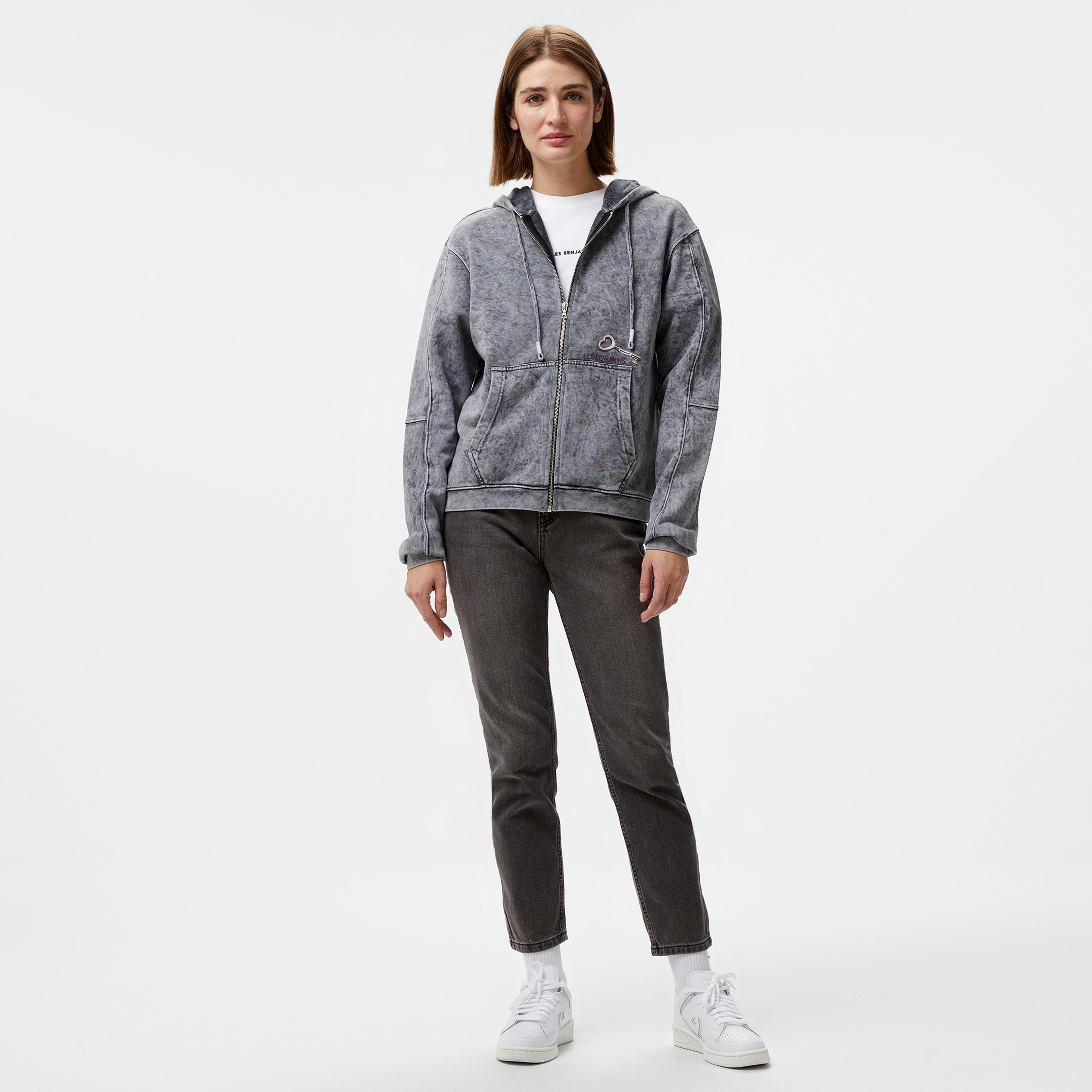 Les Benjamins 004 Kadın Beyaz Sweatshirt