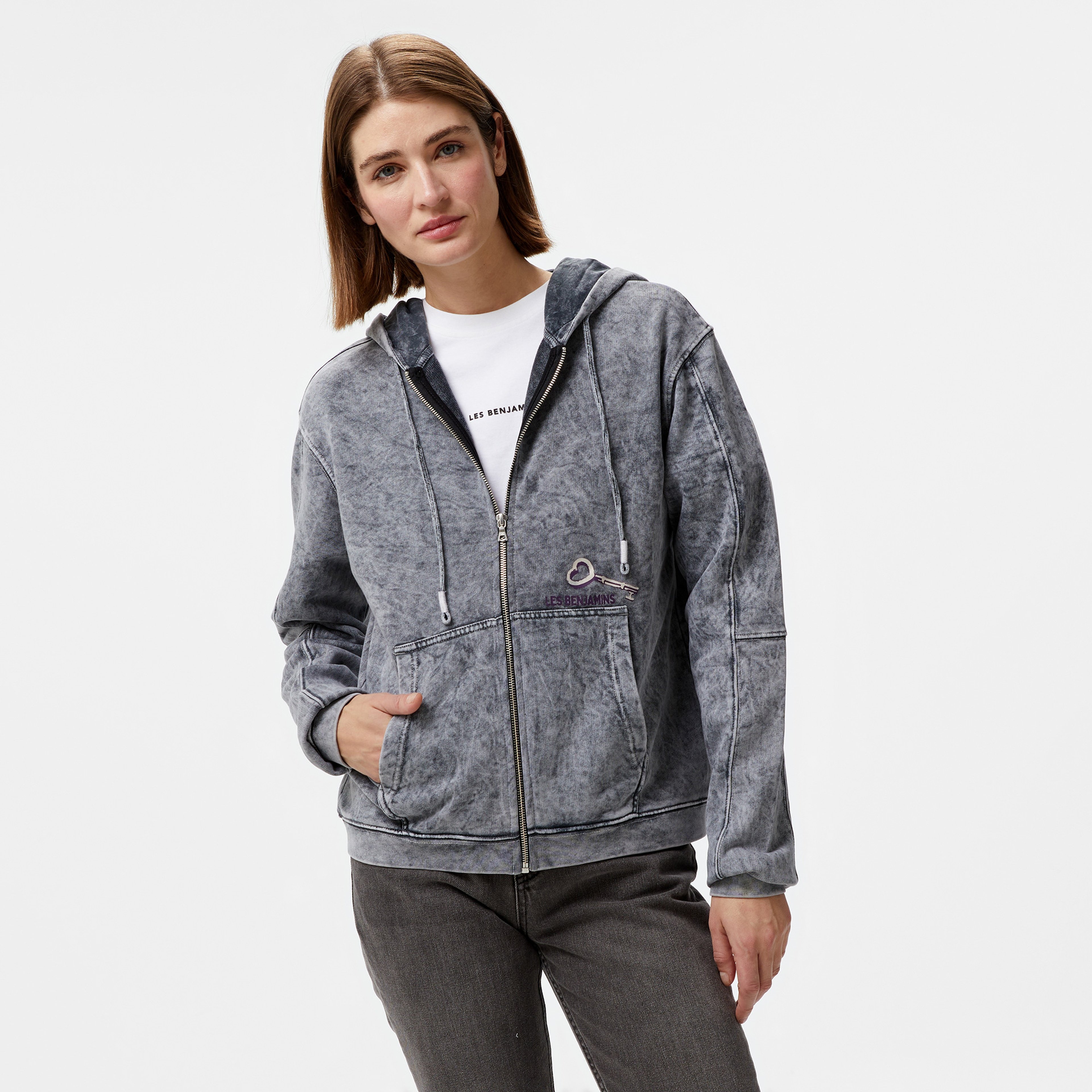 Les Benjamins 004 Kadın Beyaz Sweatshirt