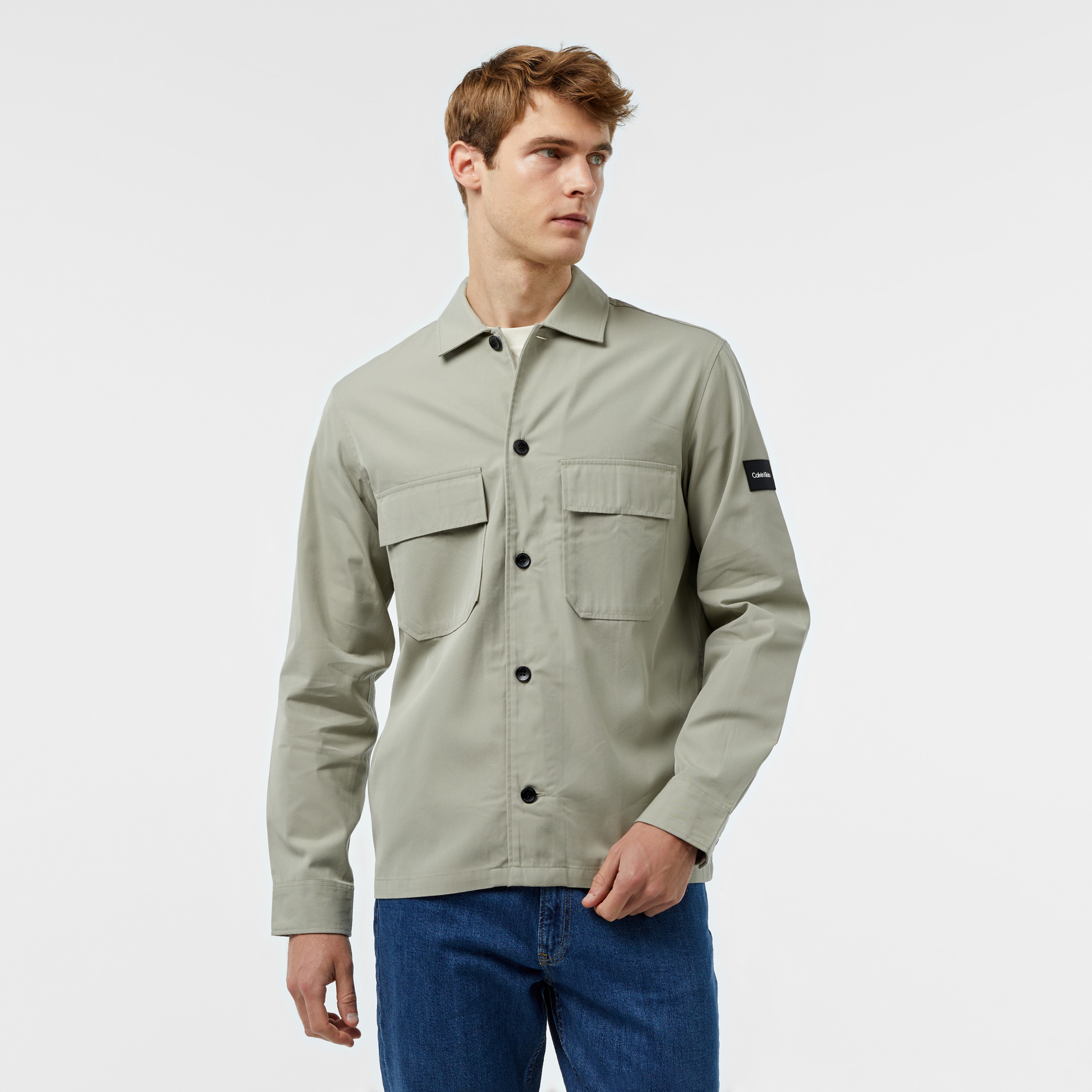 Calvin Klein Erkek Gri Gömlek