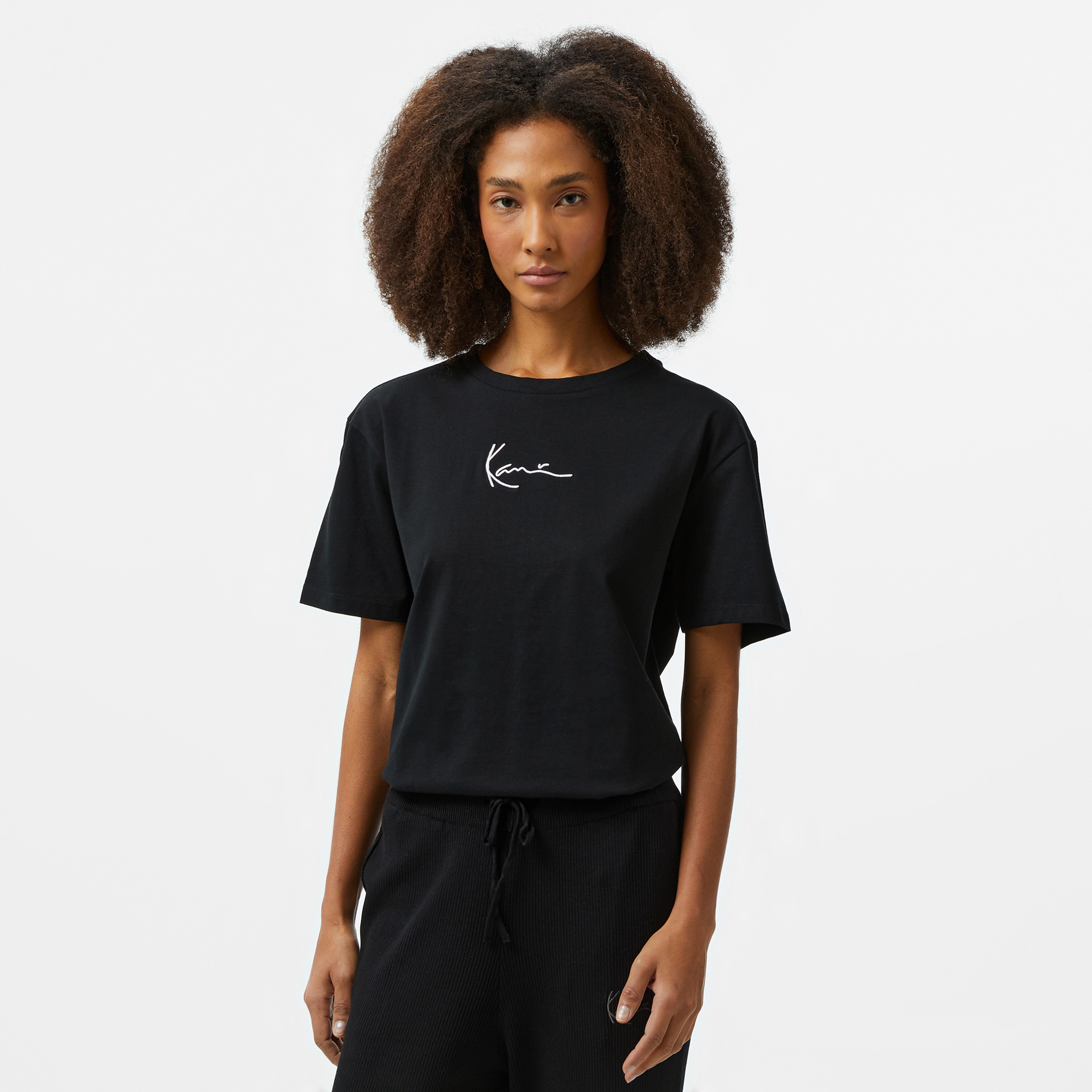 Karl Kani Small Signature Essential Os Kadın Siyah T-Shirt