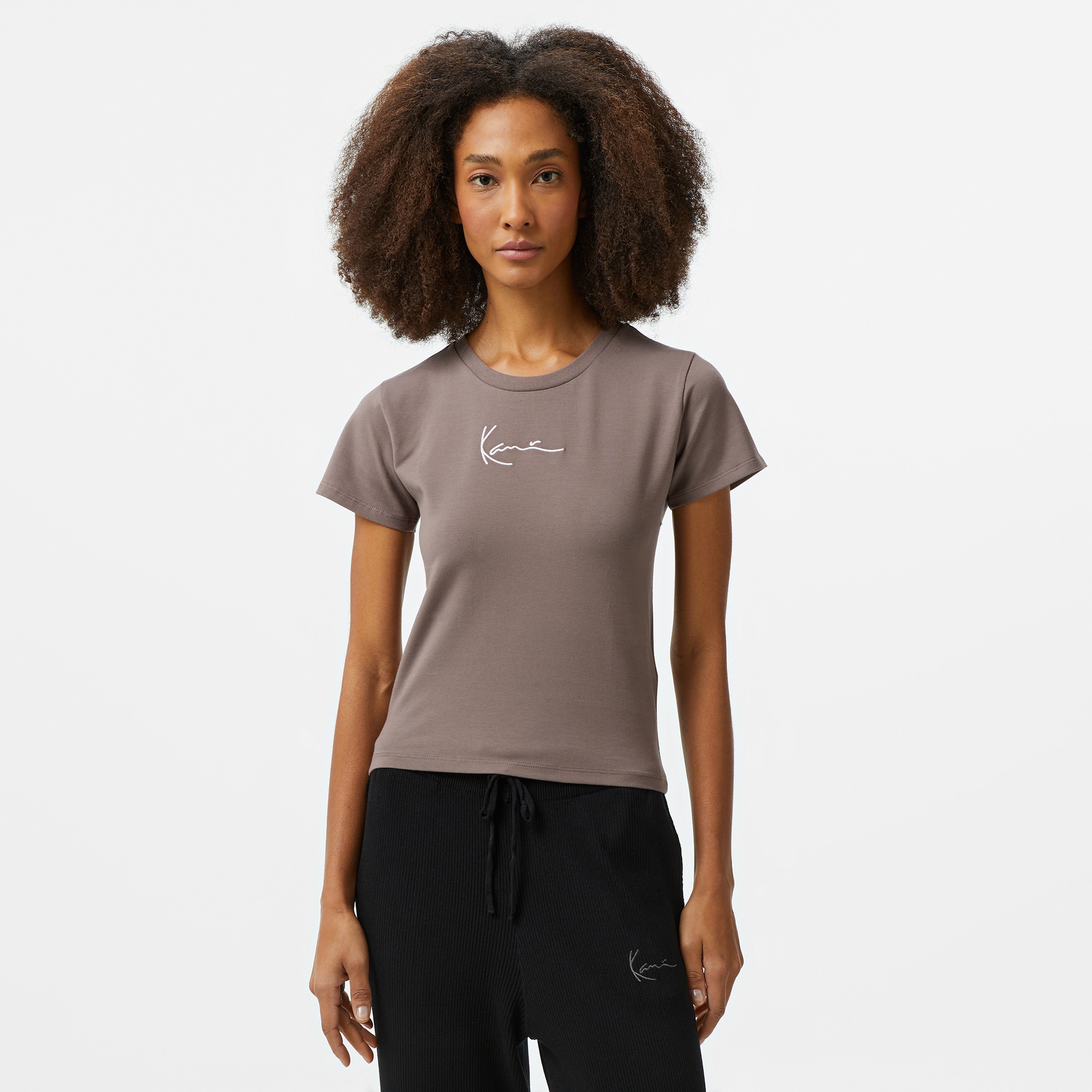 Karl Kani Small Signature Kadın Bej T-Shirt