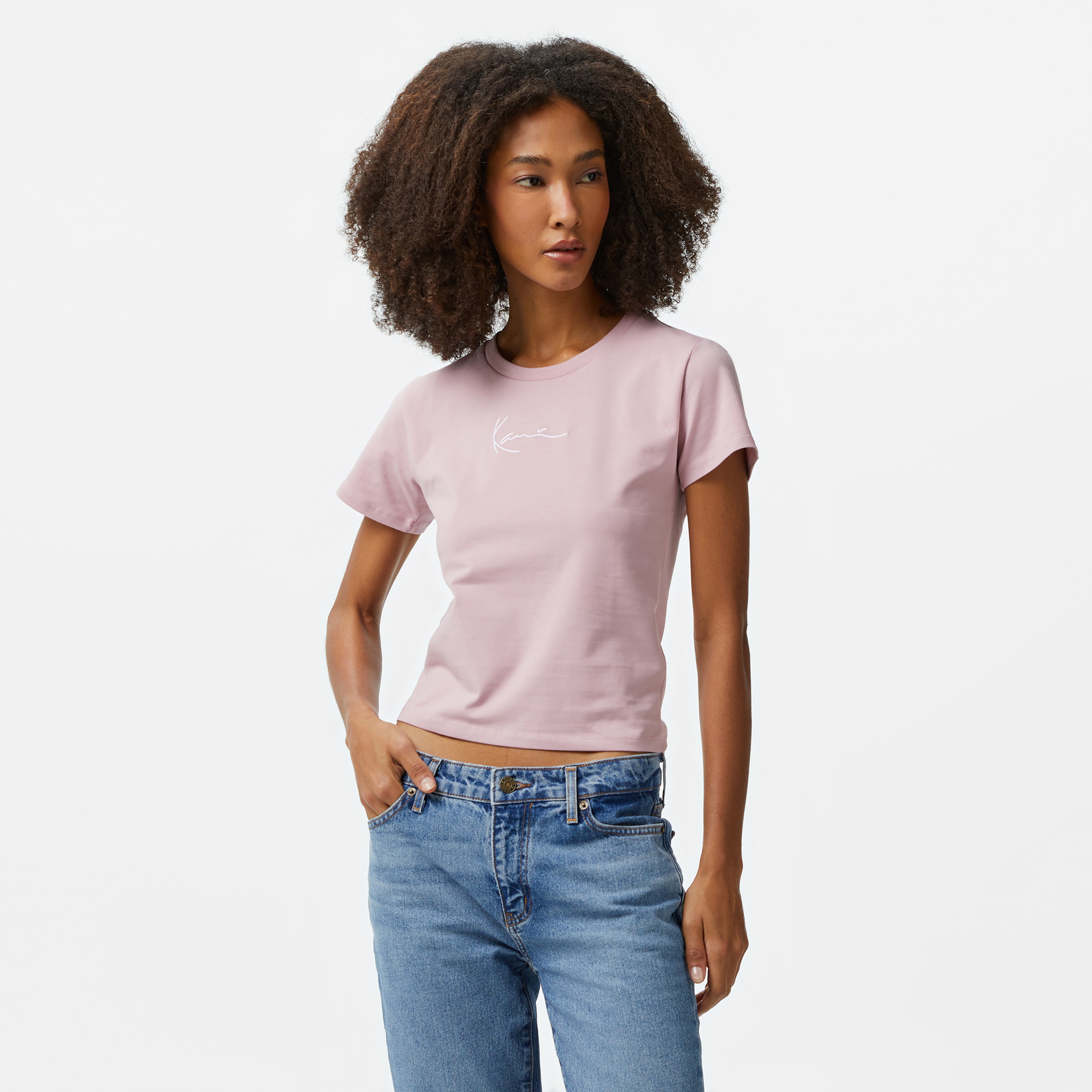 Karl Kani Small Signature Kadın Pembe T-Shirt