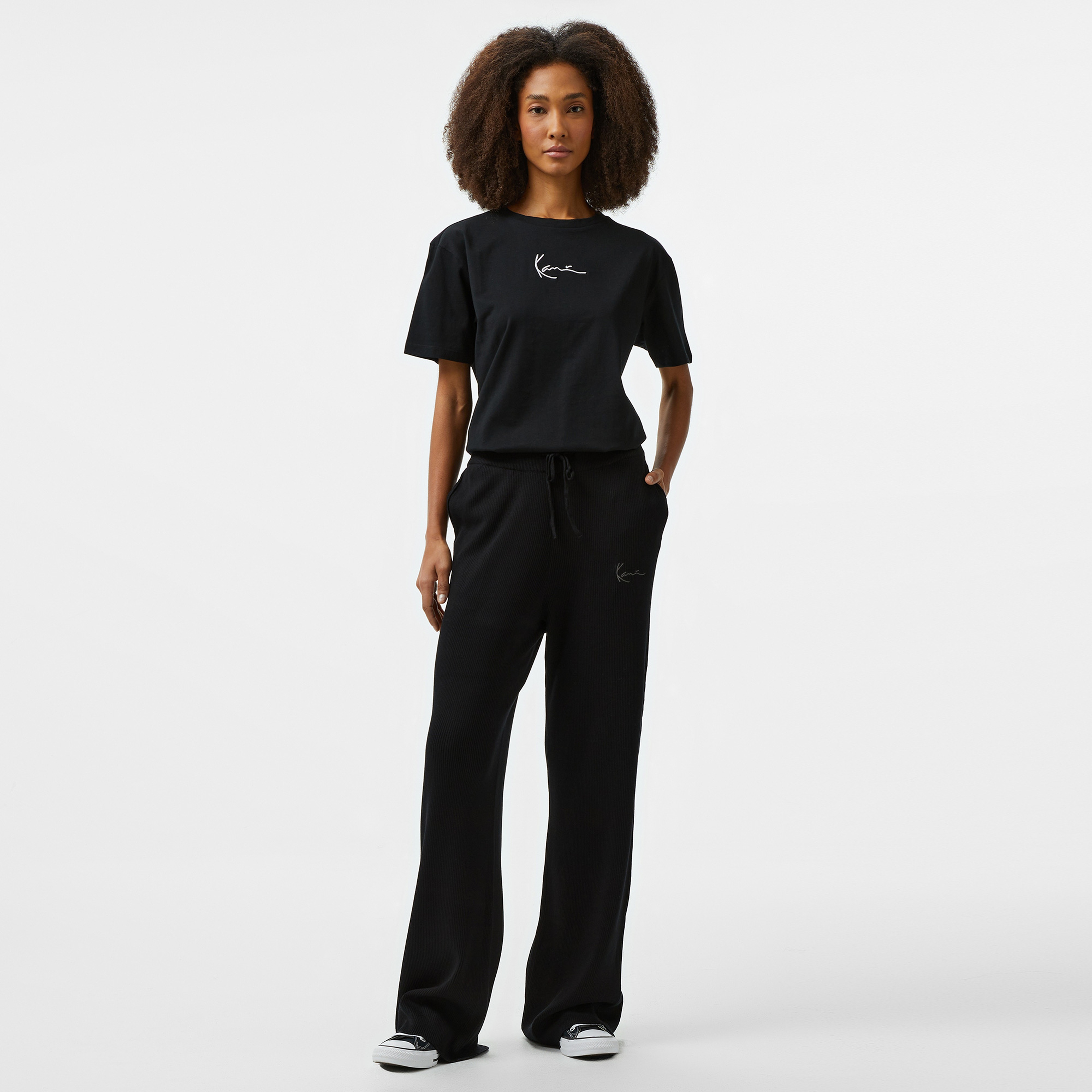 Karl Kani Small Signature Essential Os Kadın Siyah T-Shirt