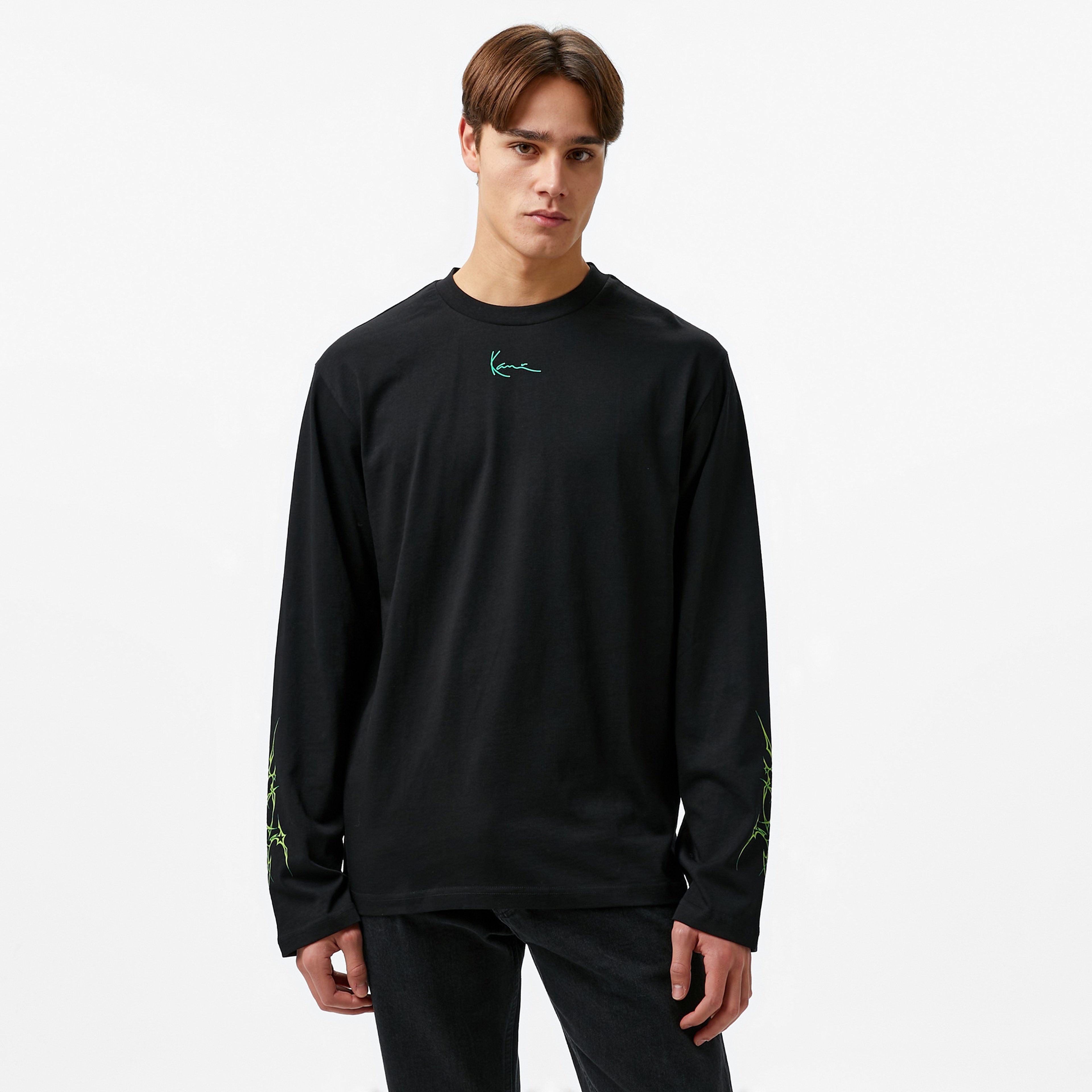 Karl Kani Small Signature Tribal Uzun Kollu Erkek Siyah T-Shirt