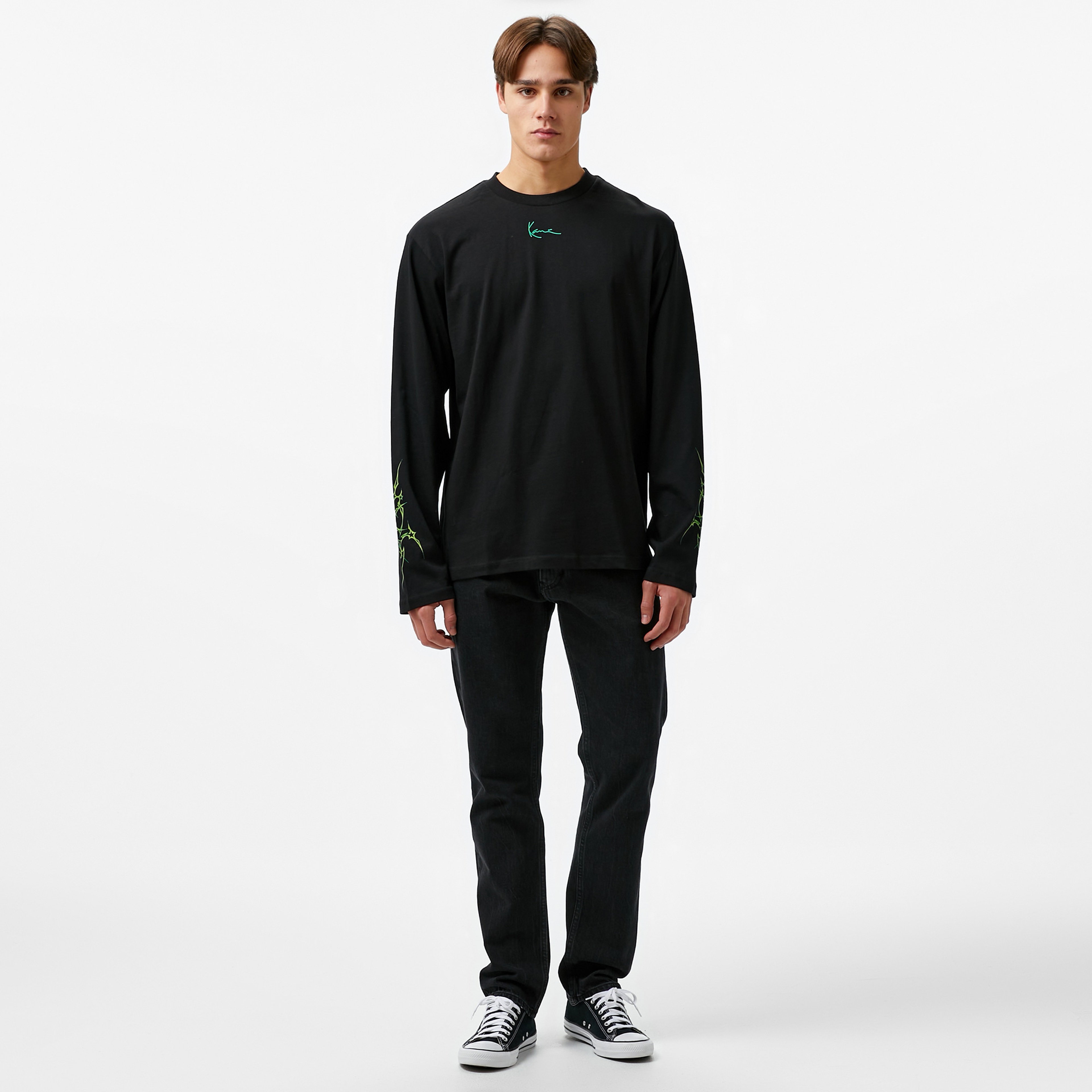 Karl Kani Small Signature Tribal Uzun Kollu Erkek Siyah T-Shirt